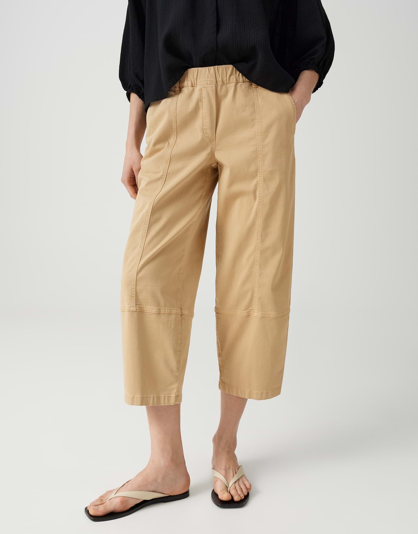 Opus Damen Hosen Golden Beige