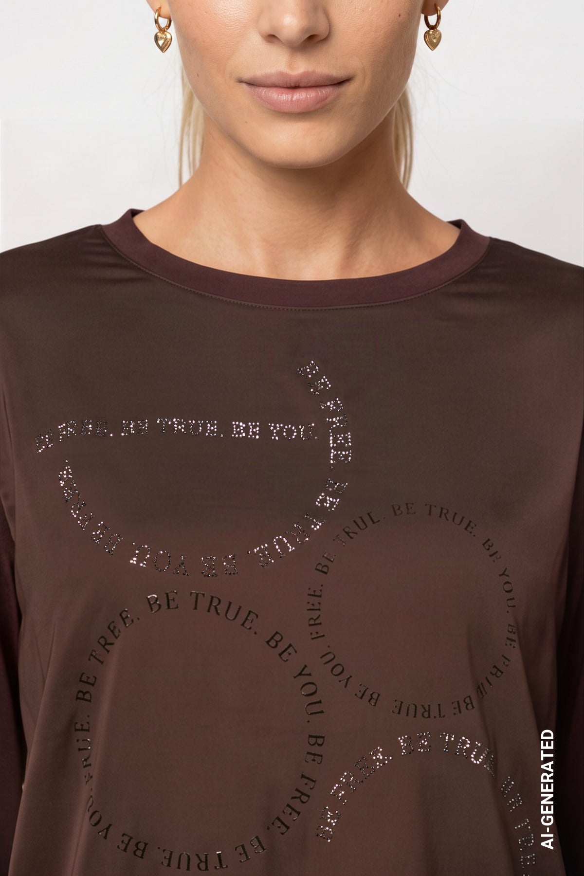 Monari Damen T-Shirts Black Coffe