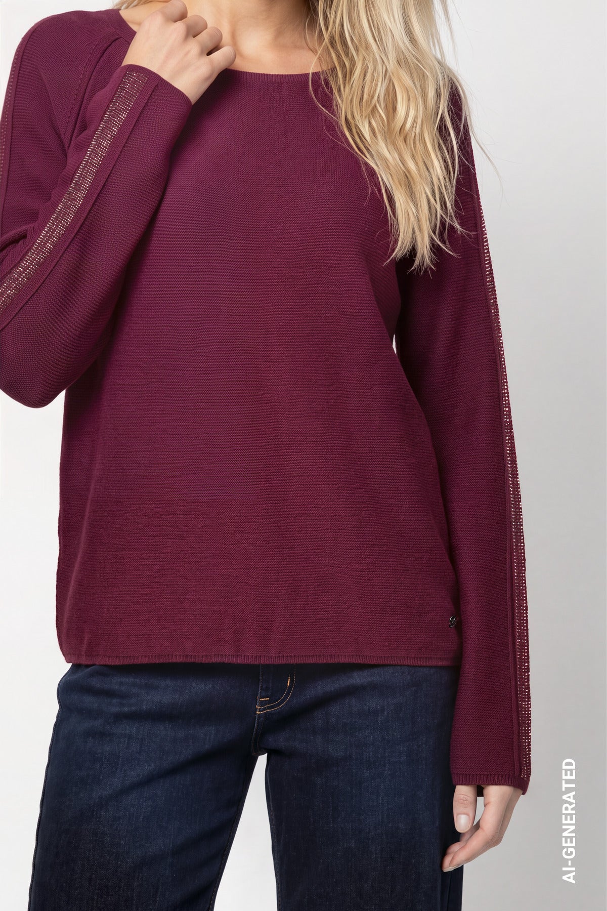 Monari Damen Pullover Dark Bordea