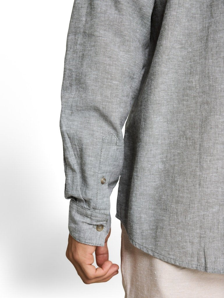 Tom Tailor Herren Hemden lang Faded Leaf Gree