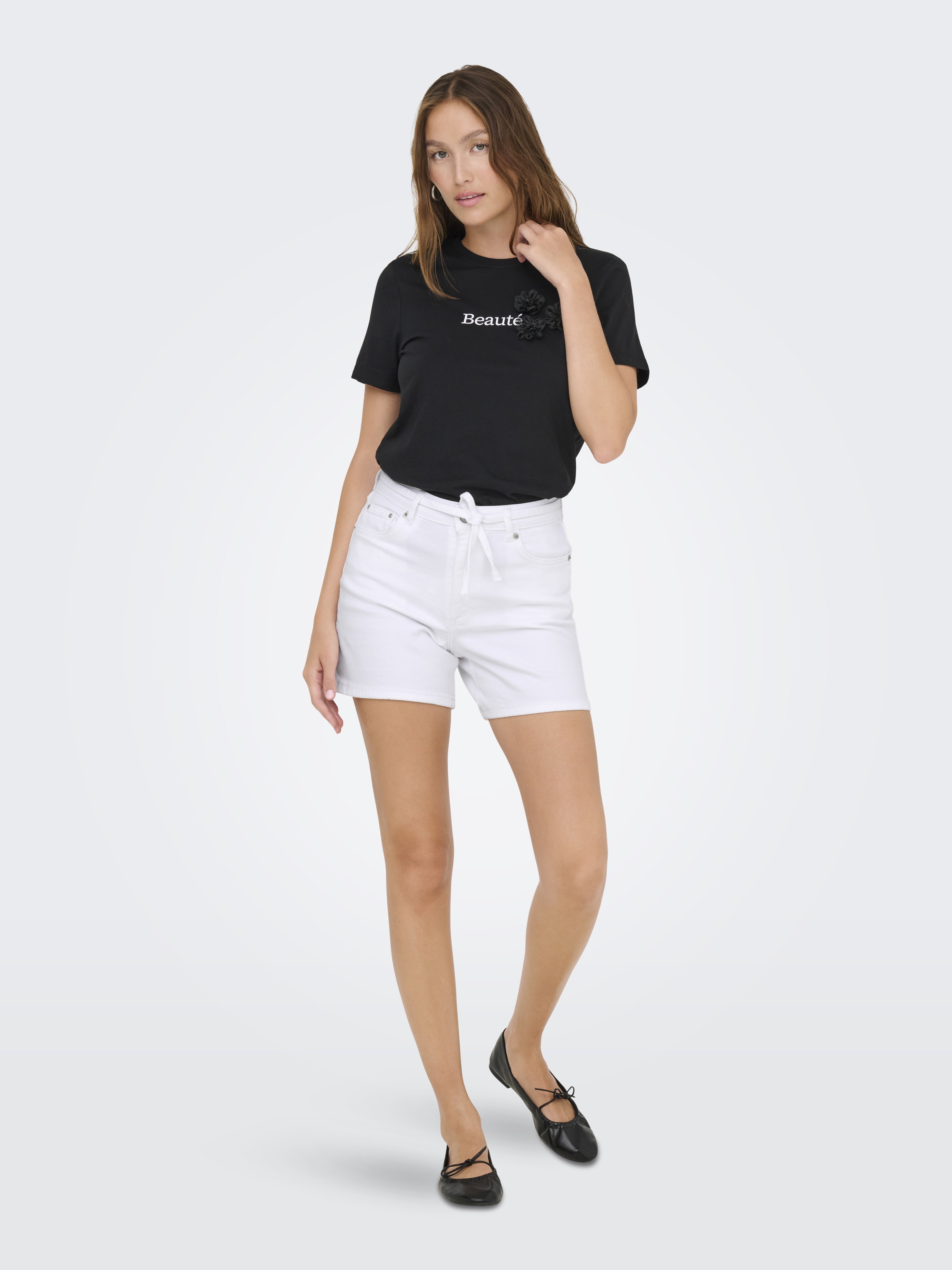 Only Damen Shorts White Denim
