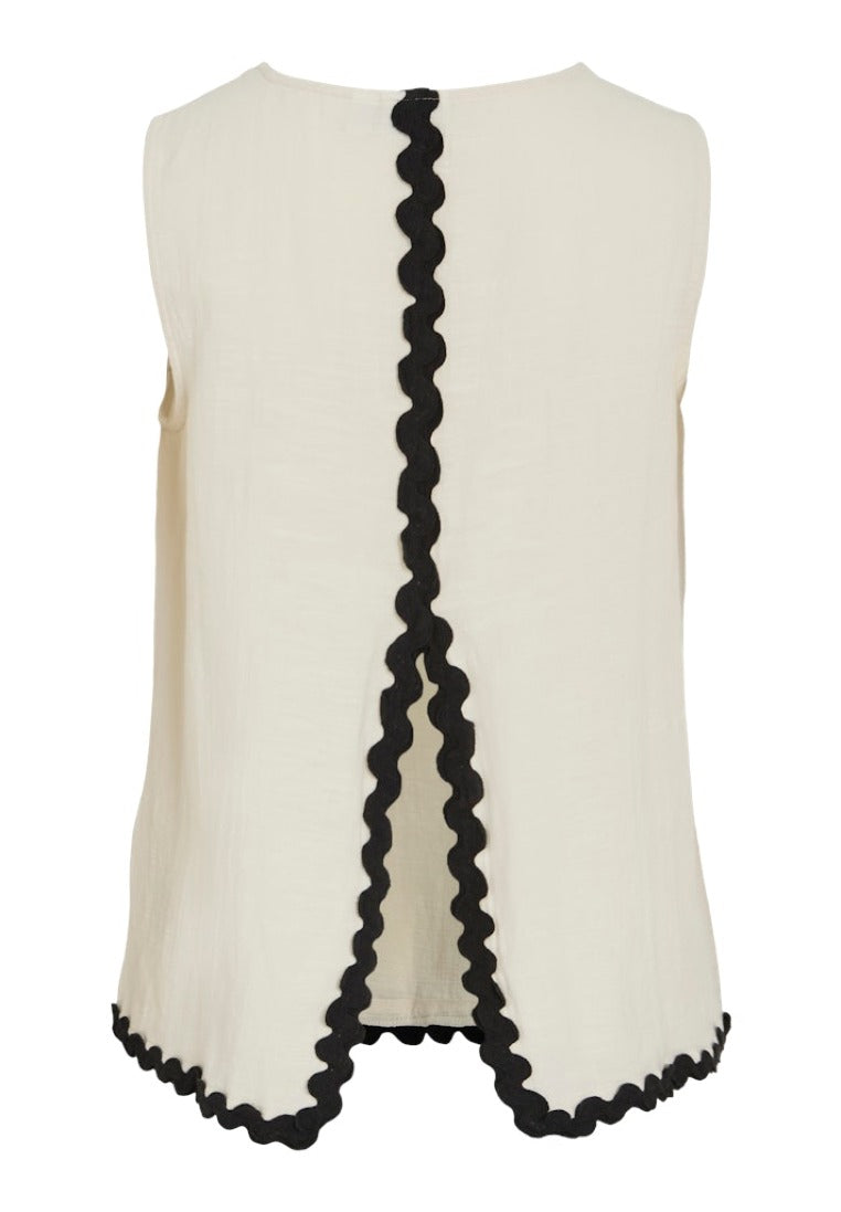 Vila Damen Tops Birch/Black Bea