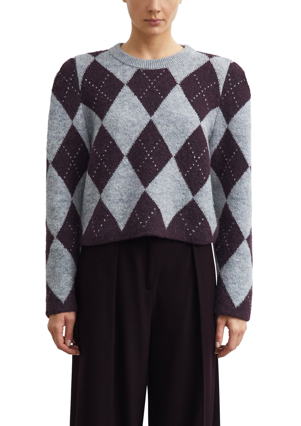 Comma Damen Pullover J Grey/Black