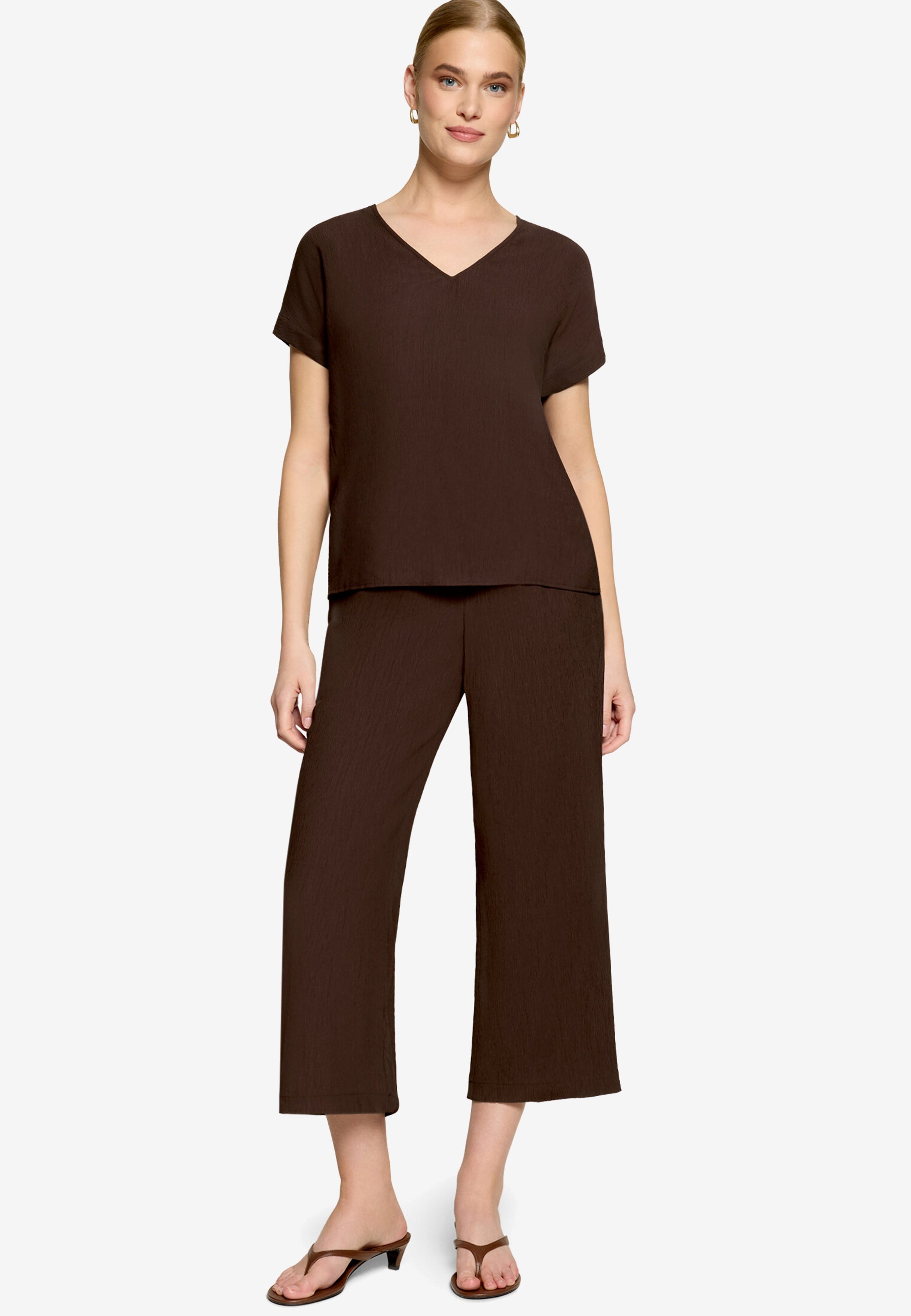 Zero Damen Blusen kurz Chocolate Plum
