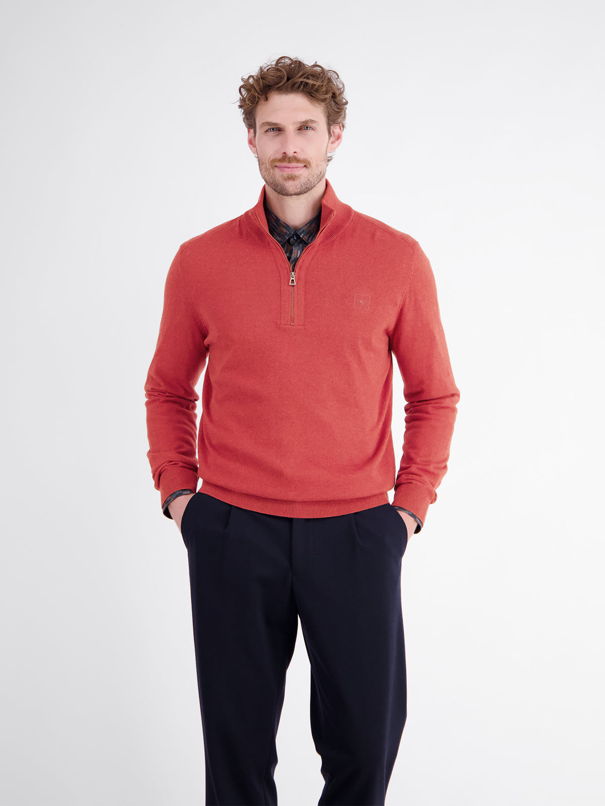 Lerros Herren Pullover Muted Red Melan