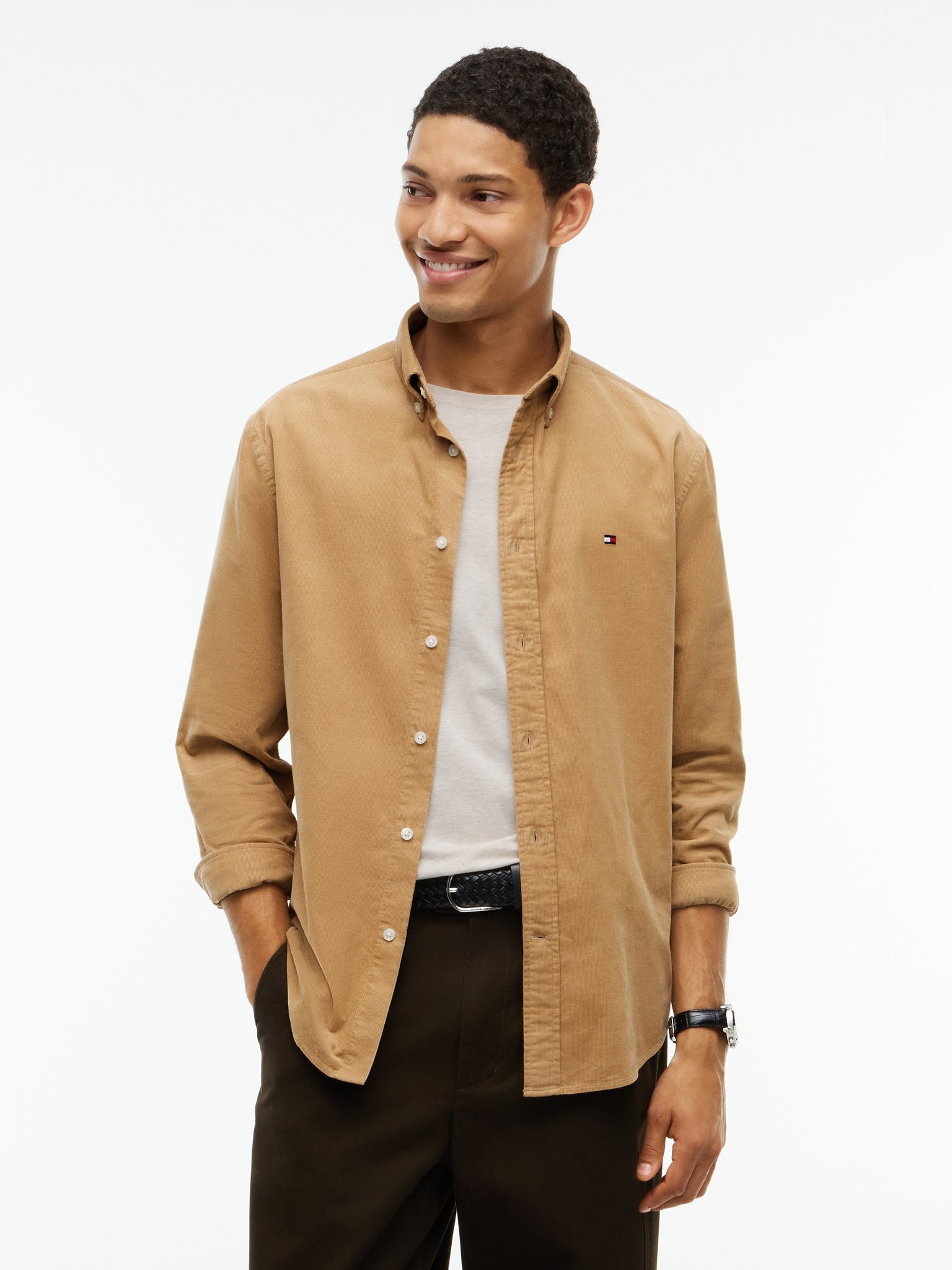 Tommy Hilfiger Herren Hemden Abs Beige