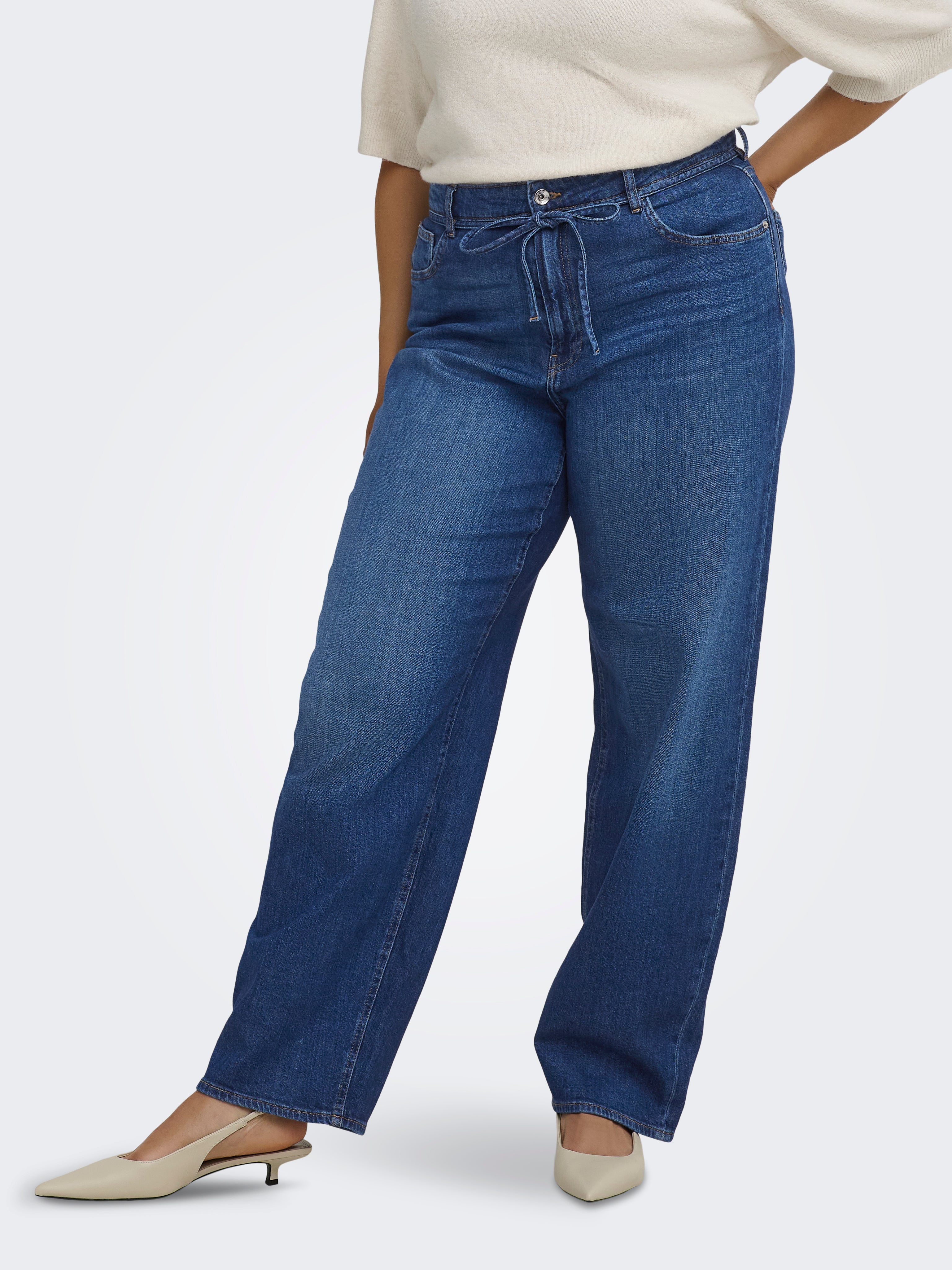 Only Carmakoma Damen Jeans Dark Blue Denim