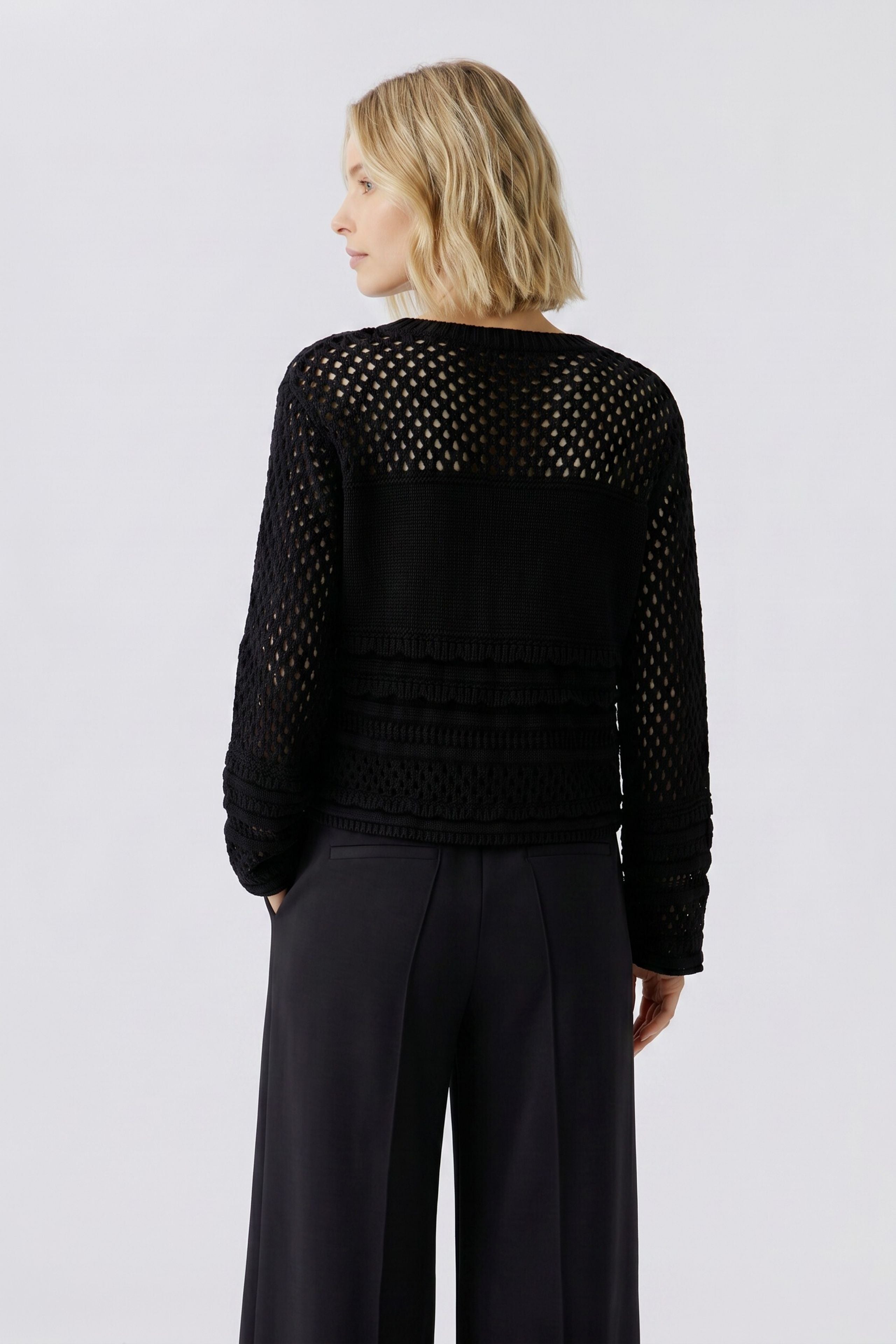 Oui Damen Pullover Black