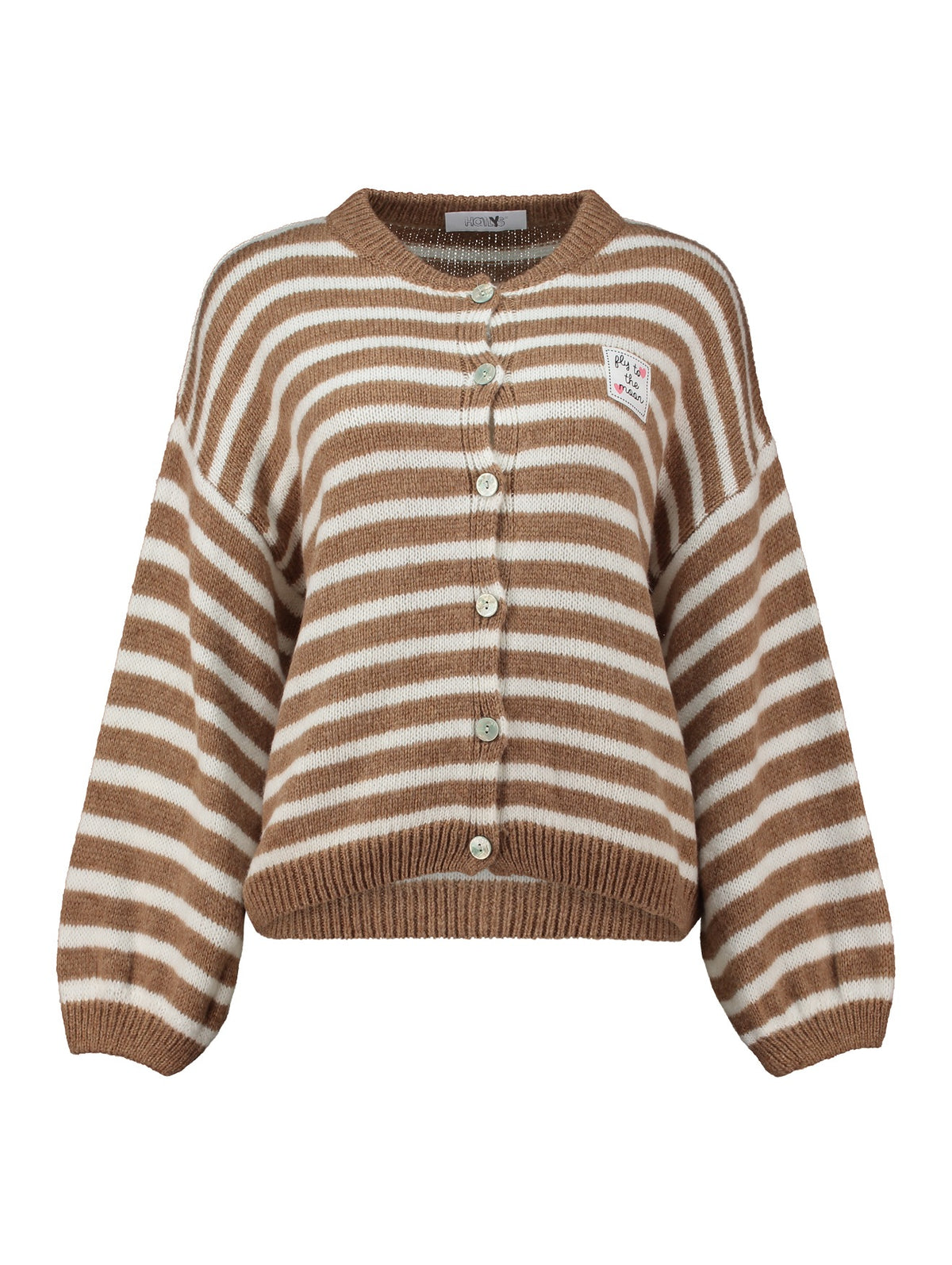 Haily's Damen Strickjacken Dbeige/White St