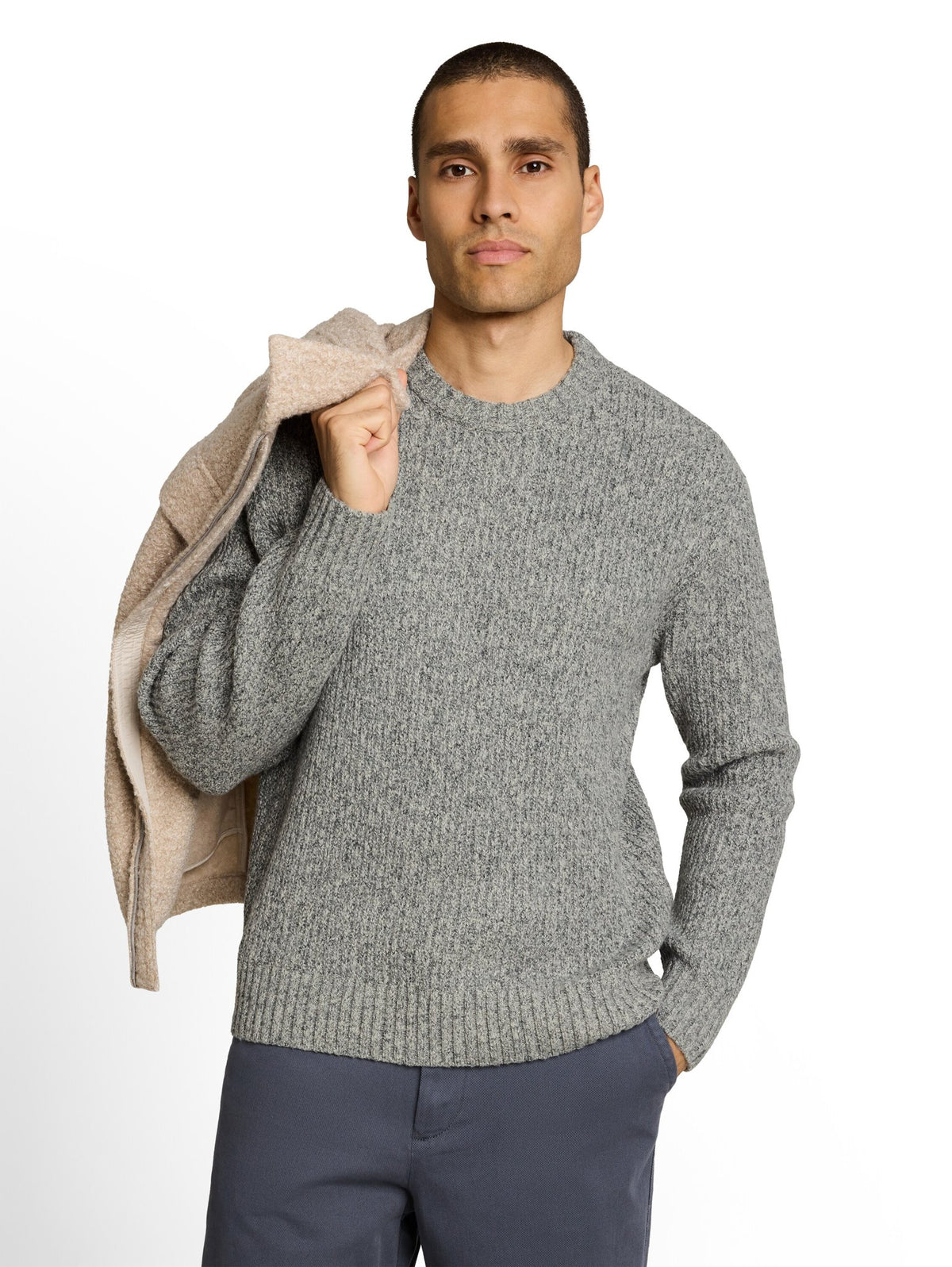 Tom Tailor denim Herren Pullover Grey Black Stru
