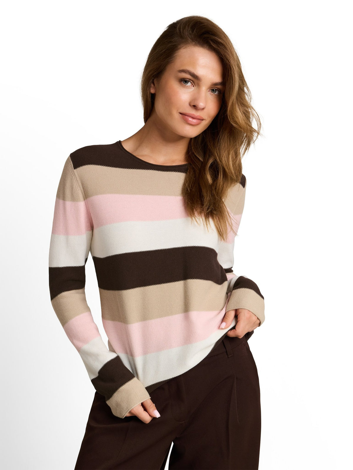 Tom Tailor Damen Pullover Brown Beige Pin