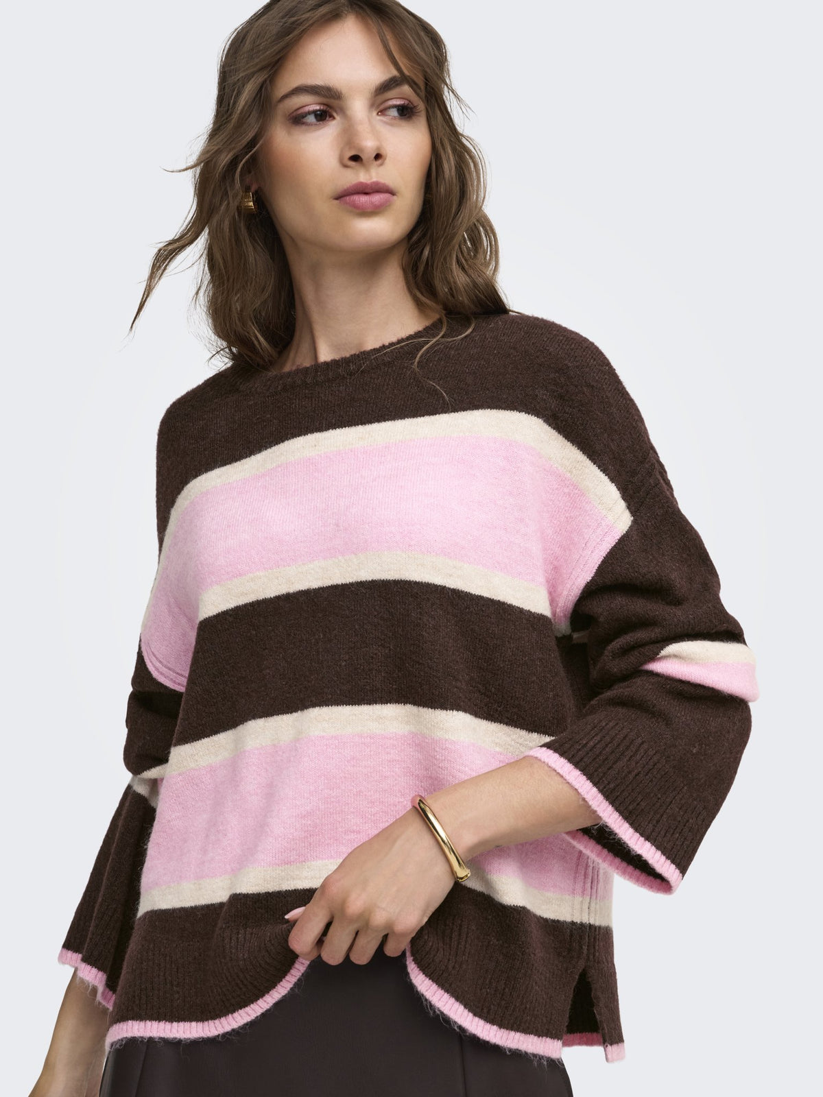 Only Damen Pullover Fudge/Birch/Bon