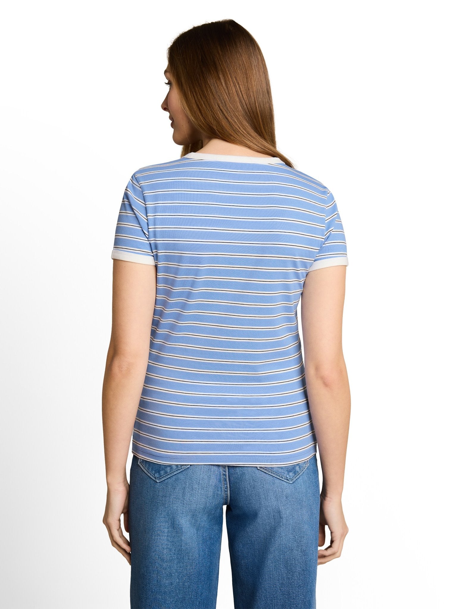 Tom Tailor denim Damen T-Shirts Blue White Blac