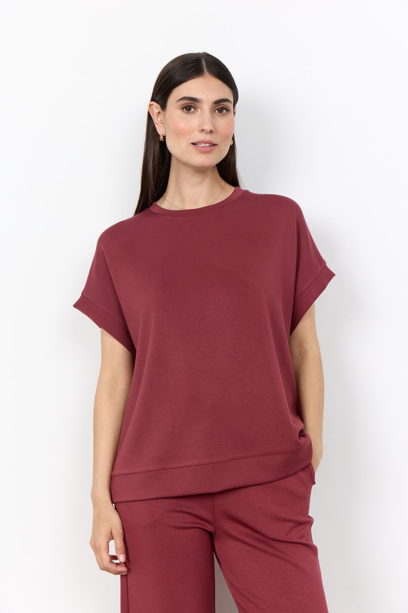 Soya Concept Damen Blusen kurz Oxblood Red