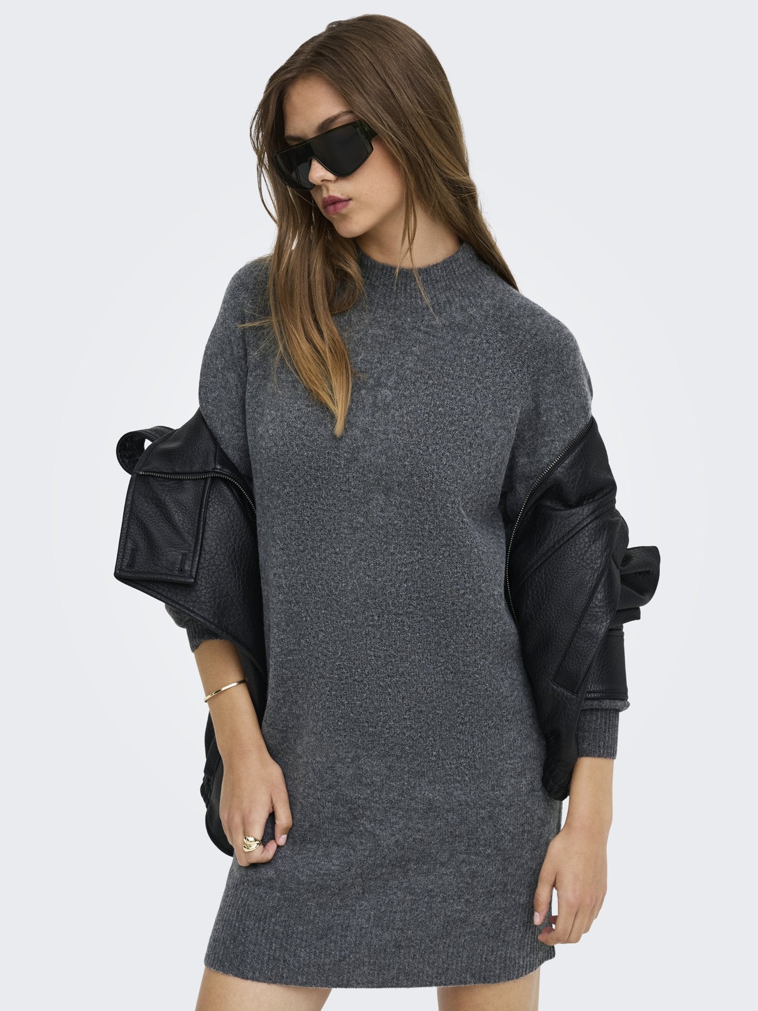 only Damen Kleider Dark Grey Melan