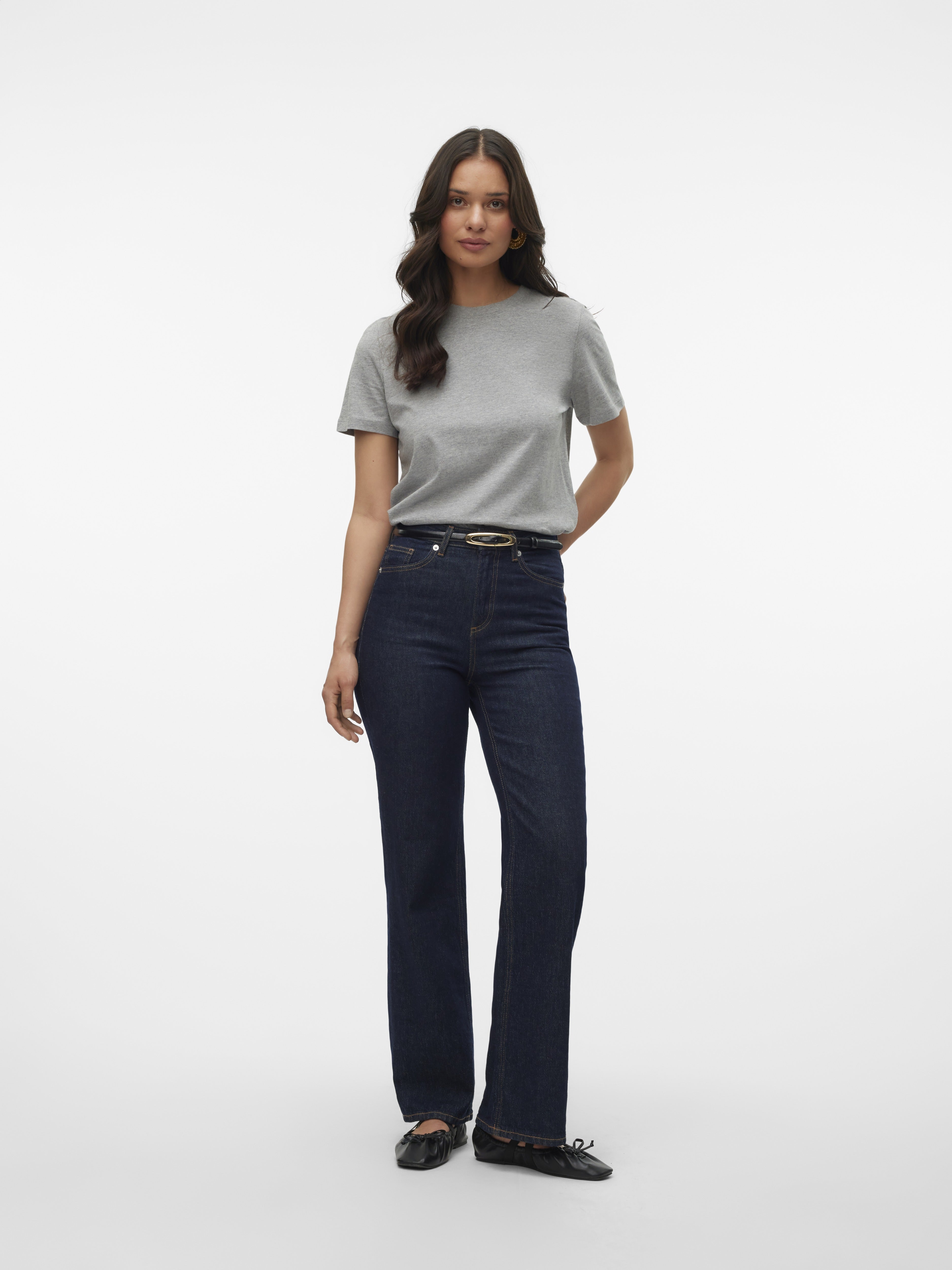Vero Moda Damen T-Shirts Light Grey Mela