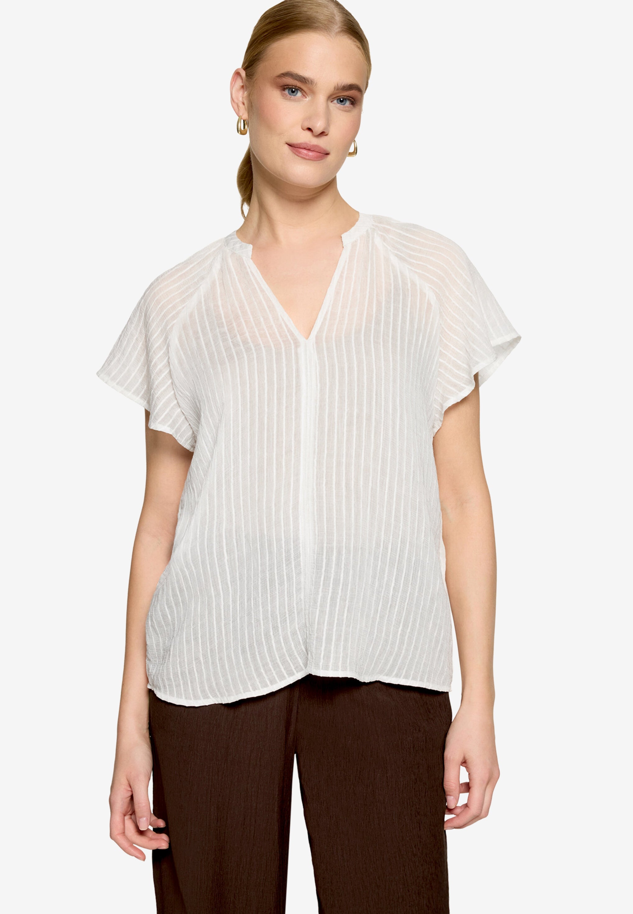 Zero Damen Blusen kurz Offwhite