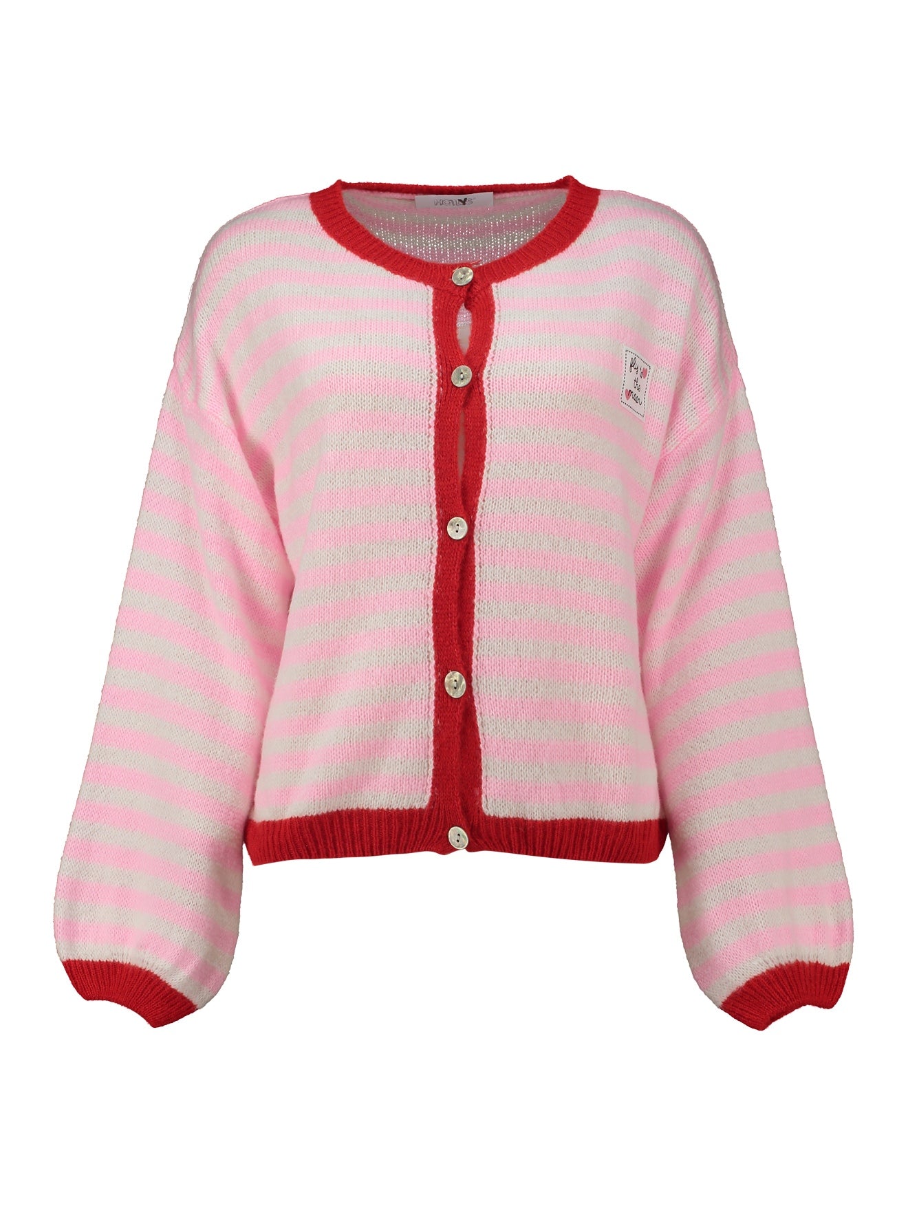 Haily's Damen Strickjacken Pink Stripe