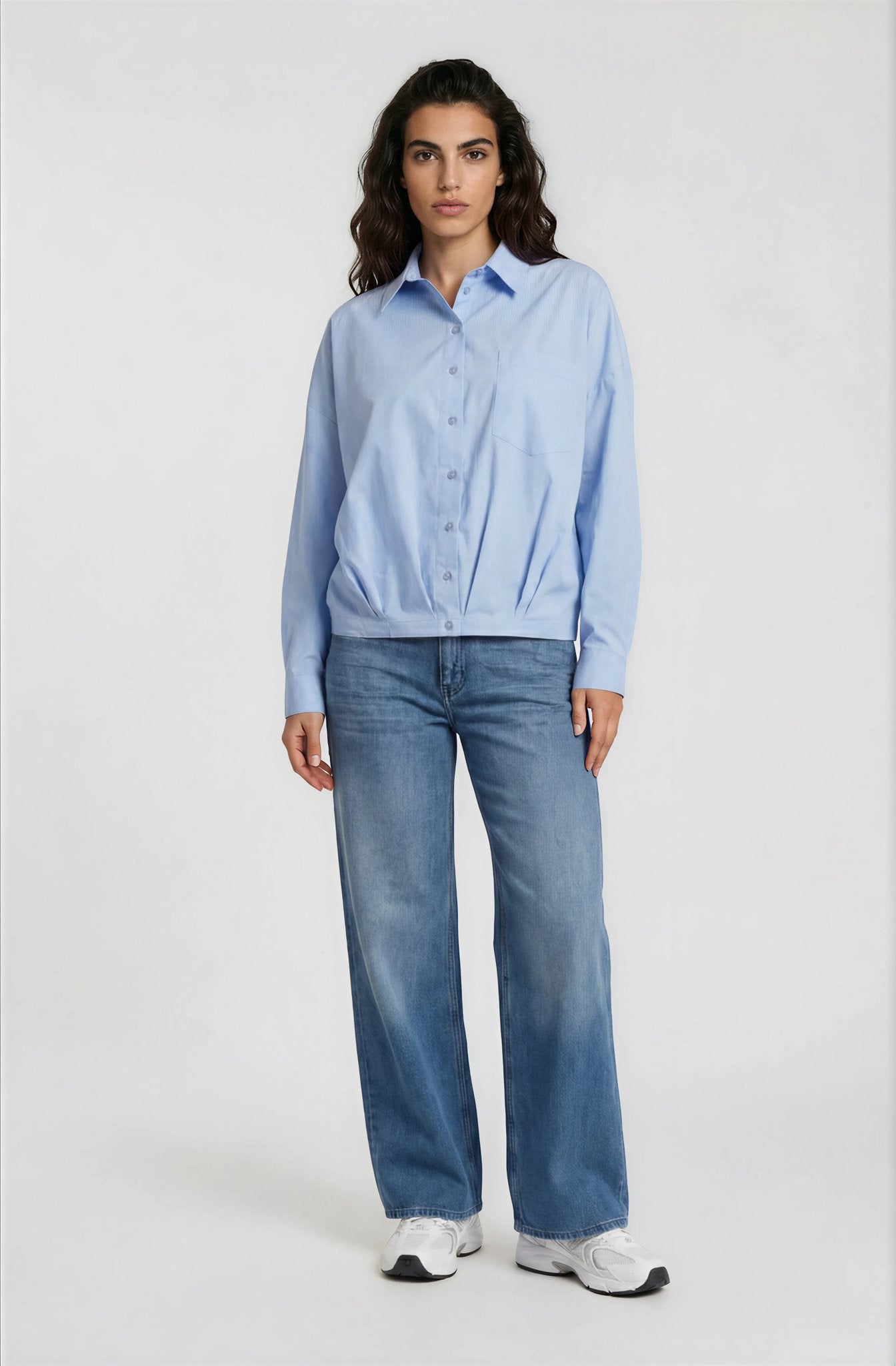Milano Damen Blusen Light Blue Prin