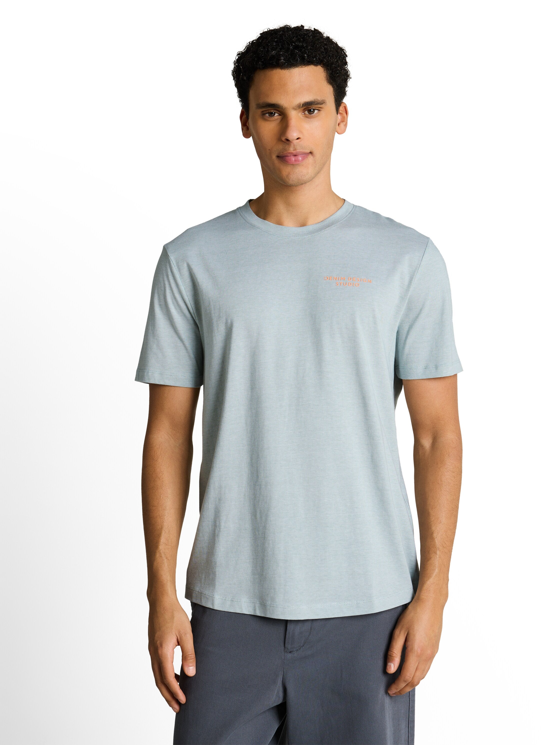Tom Tailor denim Herren T-Shirts kurz Green White Fin