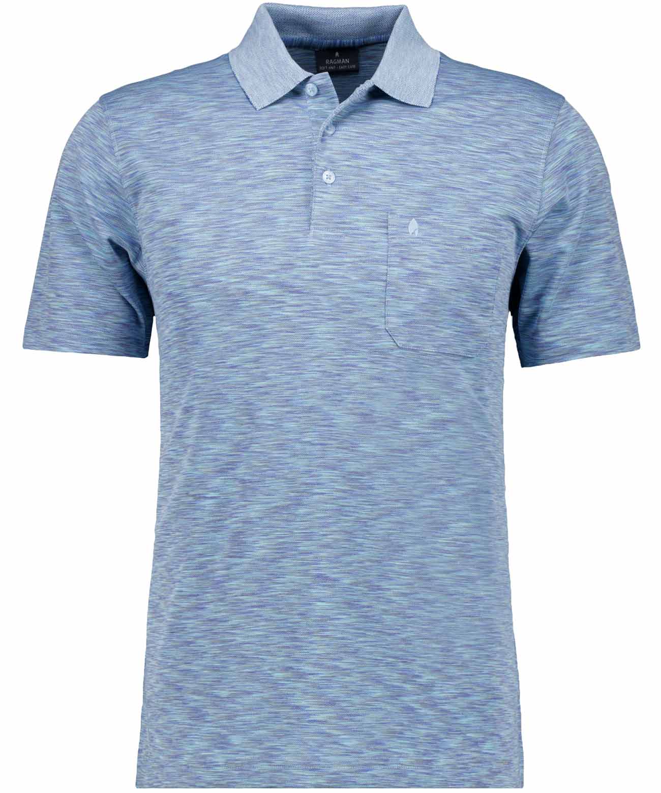 Ragman Herren Polo-Shirts Blau Moul