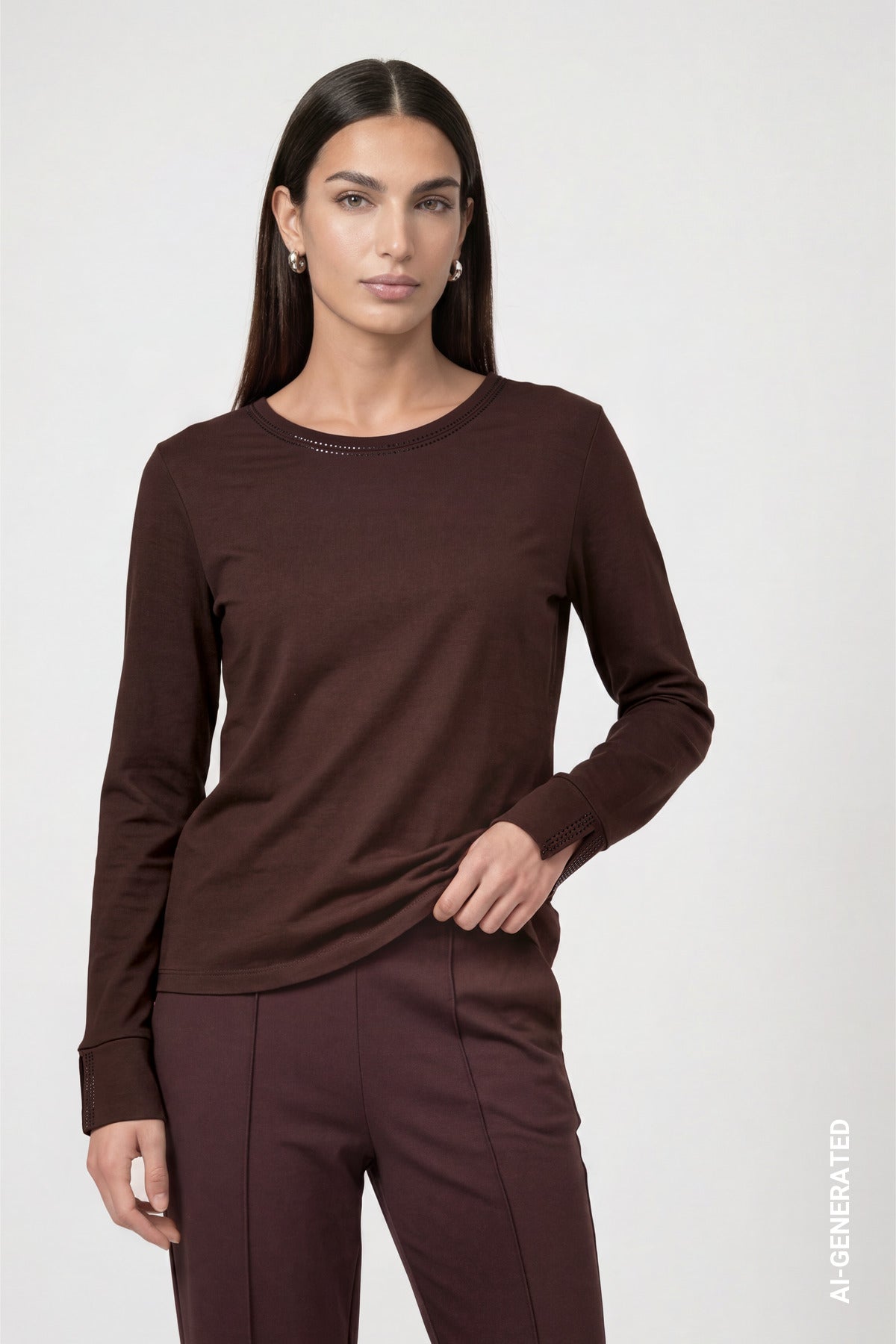 Monari Damen T-Shirts  Black Coffe