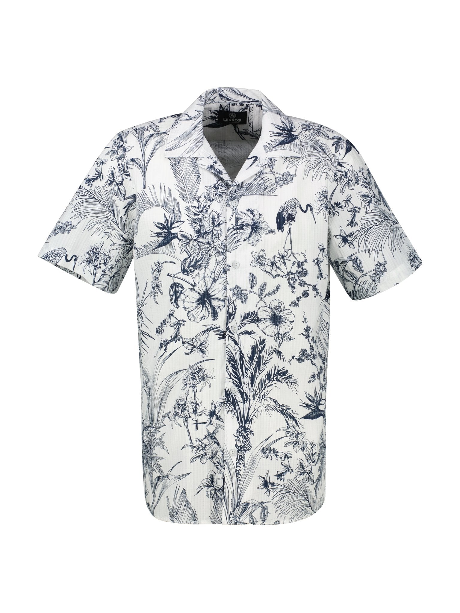 Lerros Herren Hemden kurz Broken White