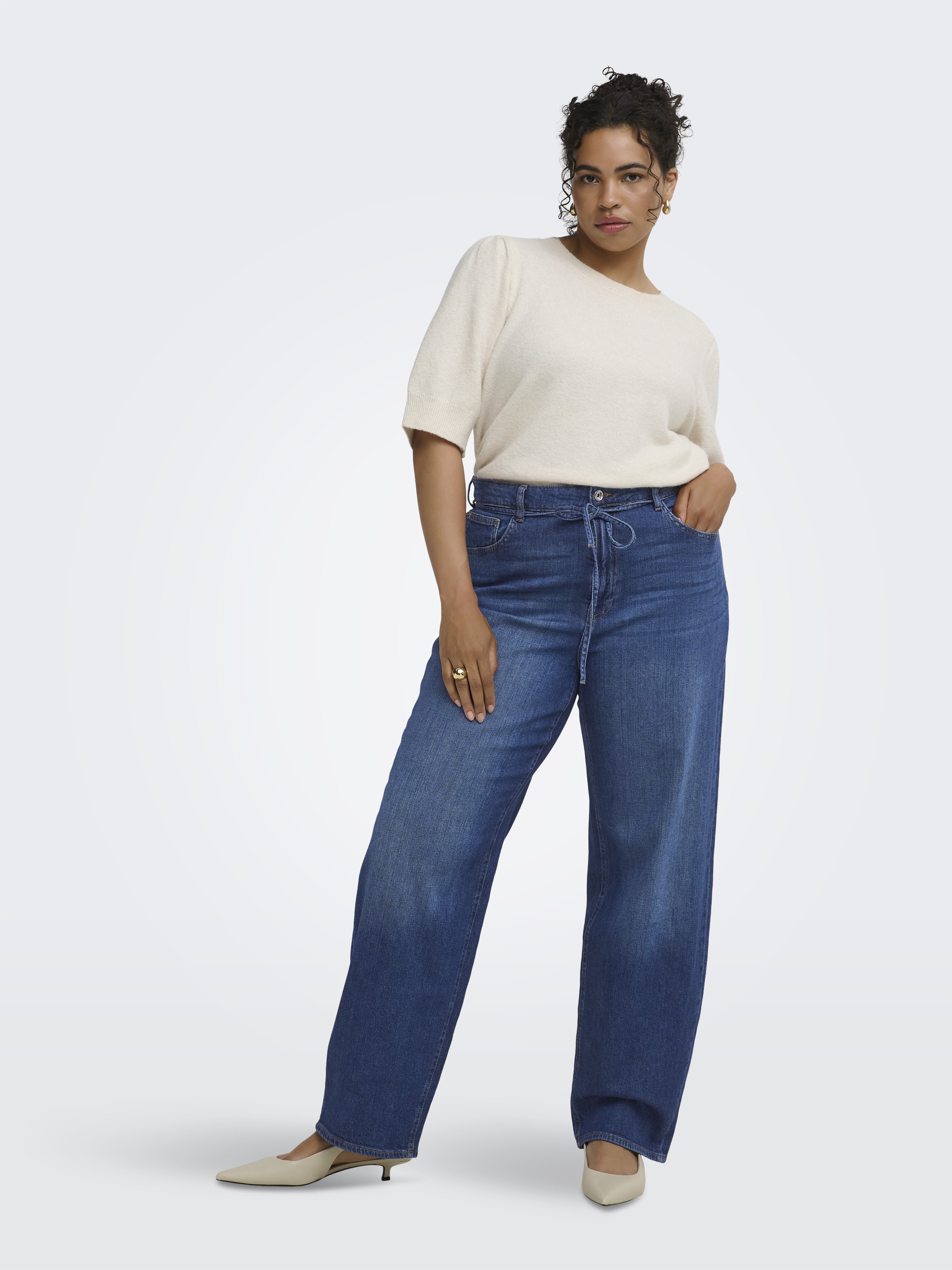 Only Carmakoma Damen Jeans Dark Blue Denim