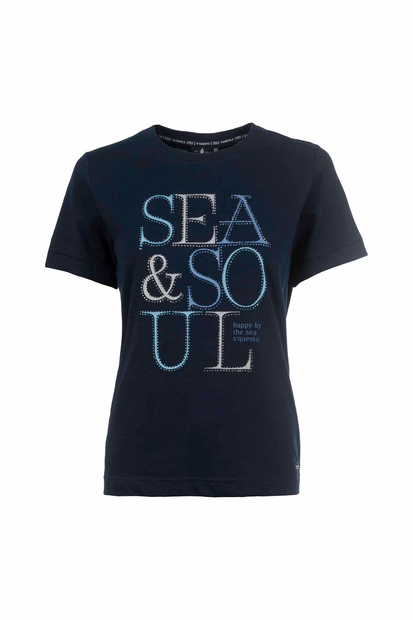 Soquesto Damen T-Shirts Dunkelblau