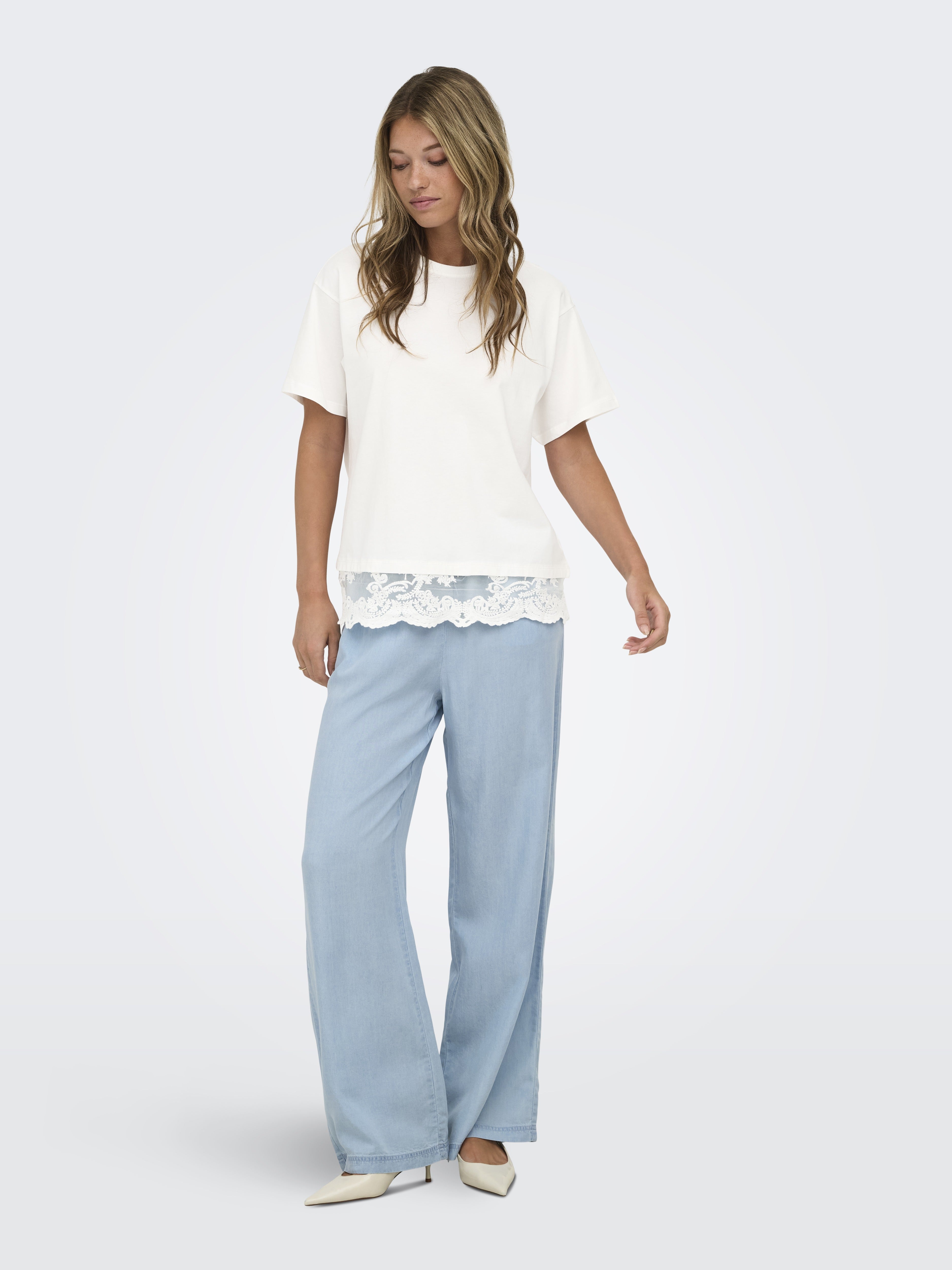 only Damen T-Shirts Cloud Dancer/Cl