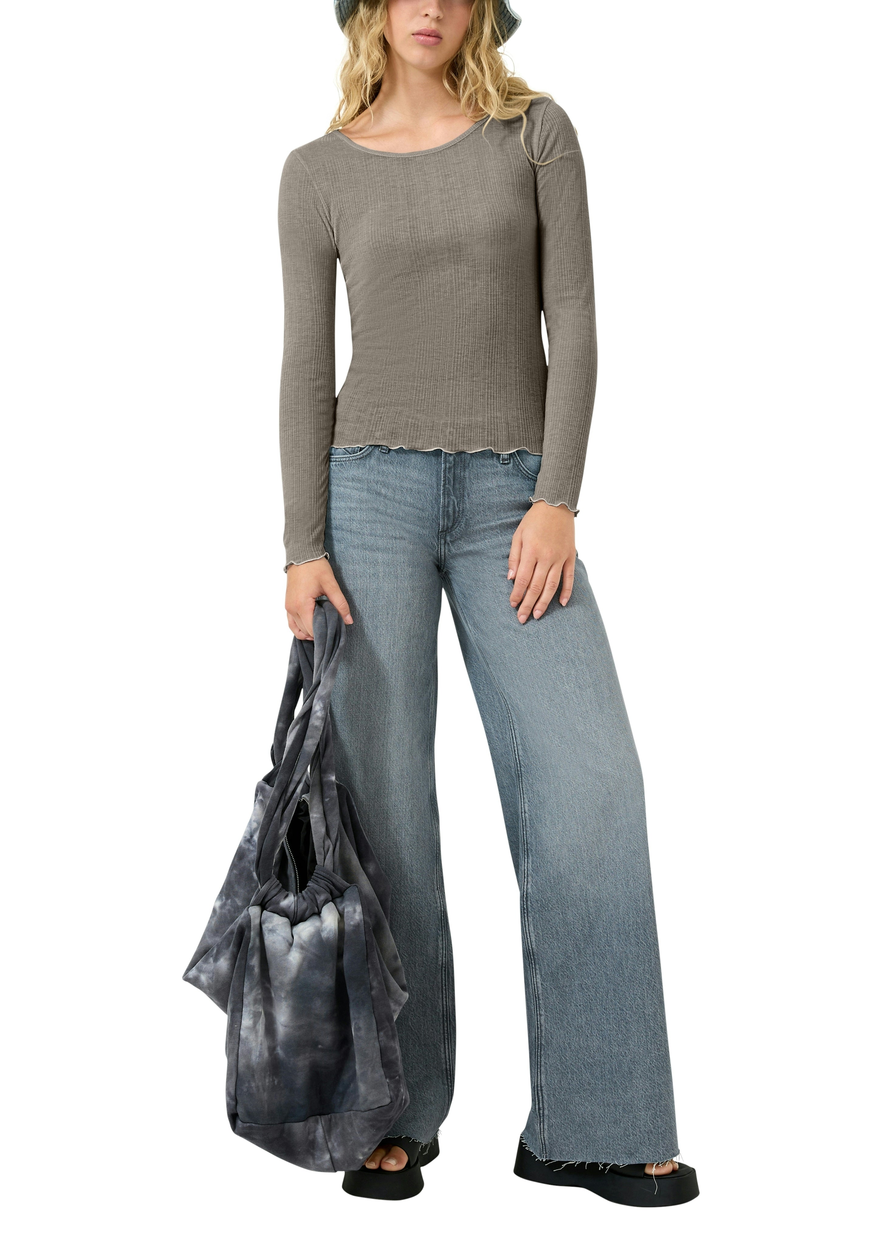 QS by S.Oliver Damen T-Shirts Grey/Black