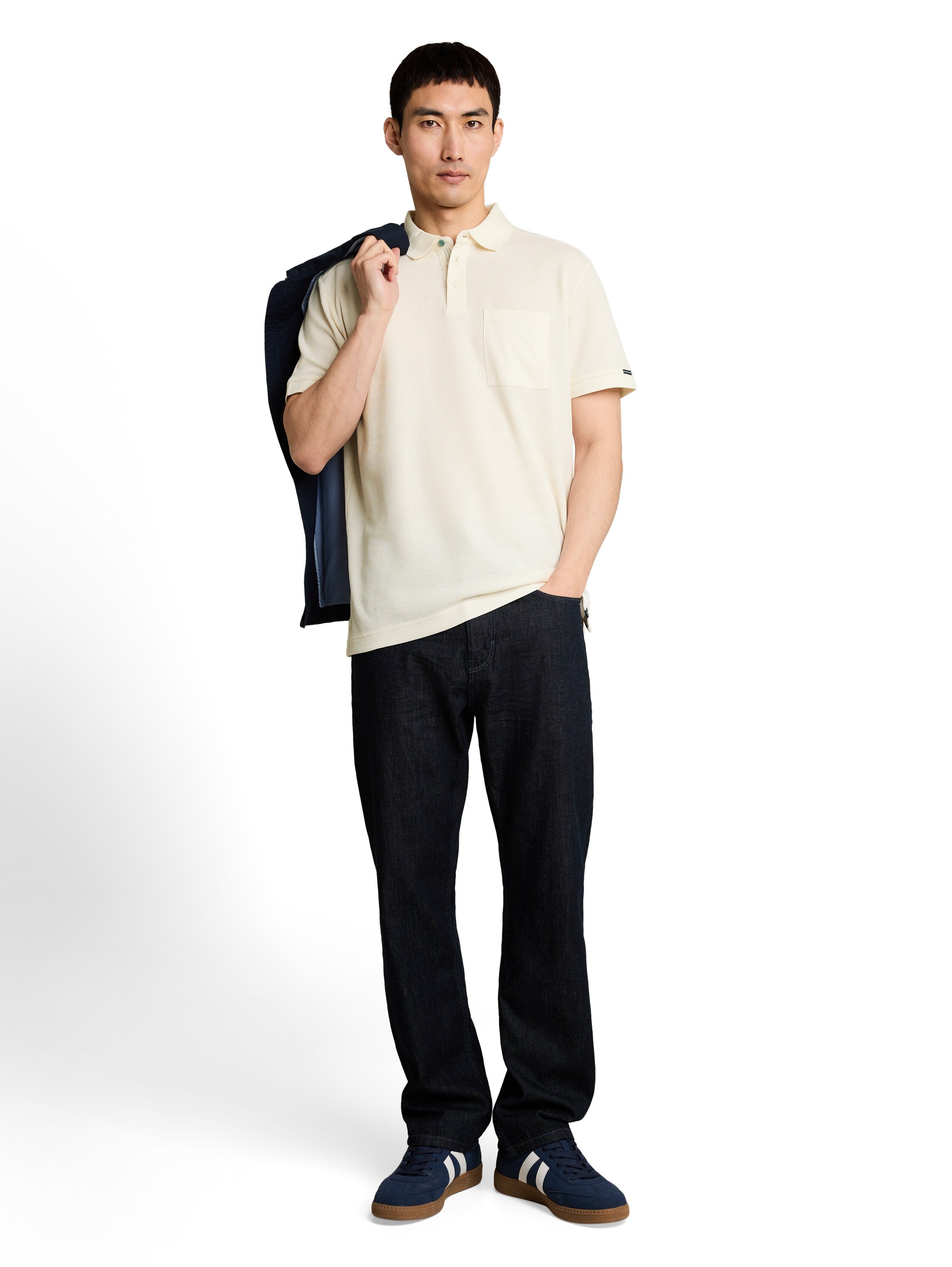 Tom Tailor Herren Polo-Shirts Gardenia White