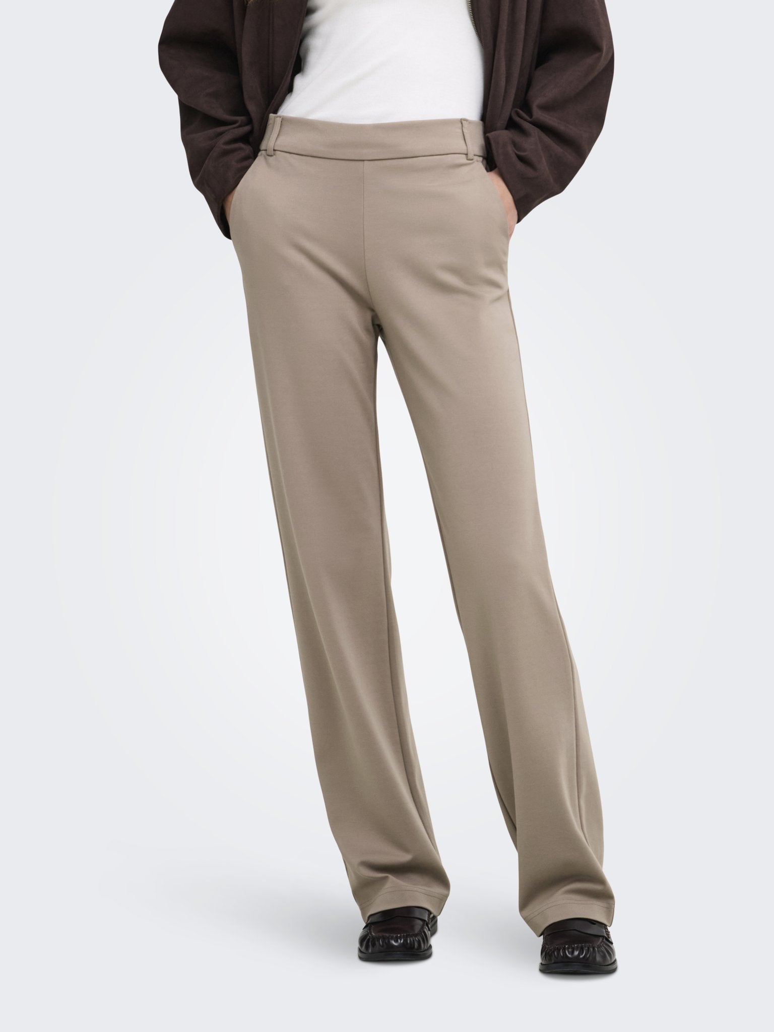 only Damen Hosen Taupe Gray