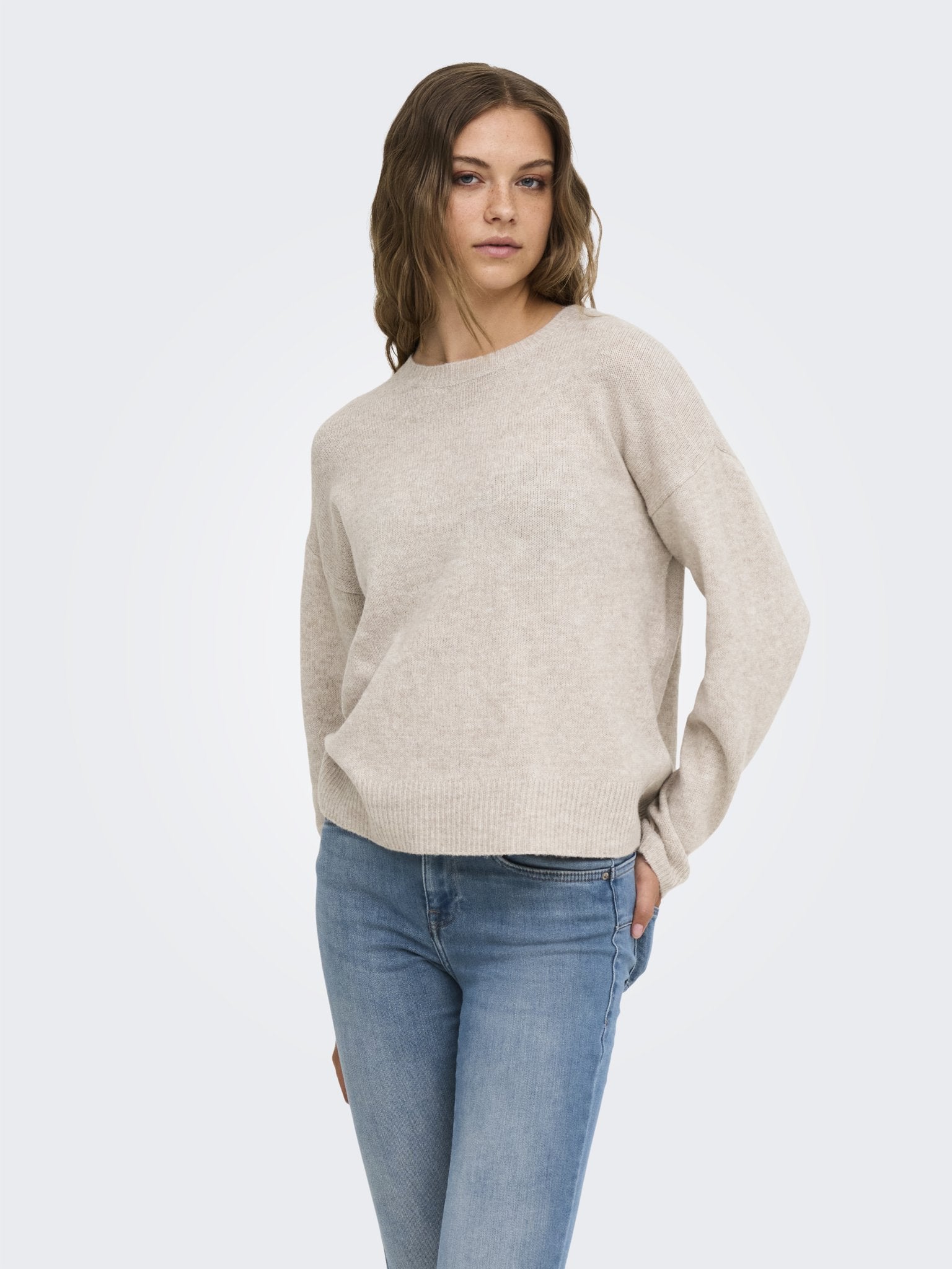 only Damen Pullover Humus/Melange