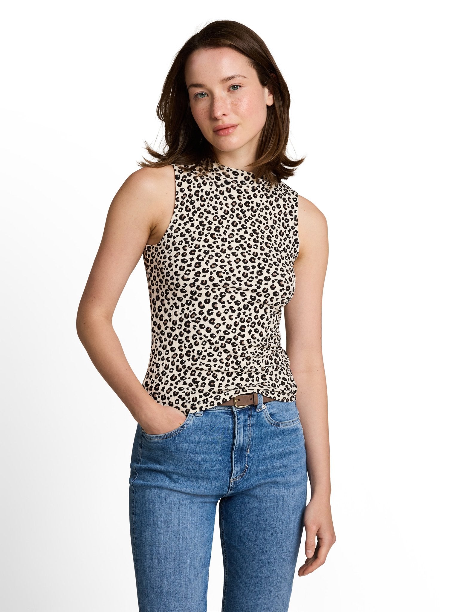 Tom Tailor denim Damen T-Shirts Beige Brown Leo