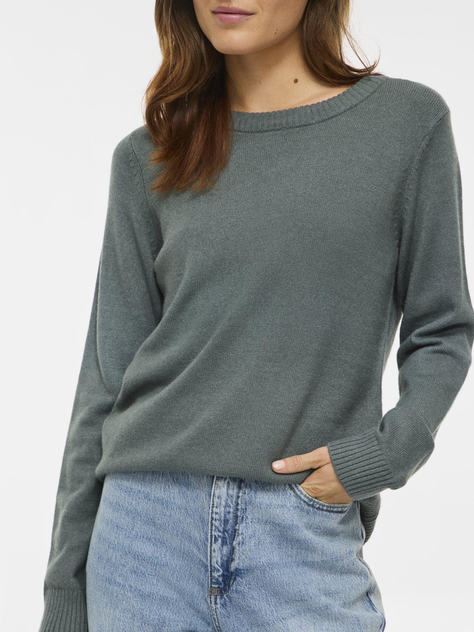 Vila Damen Pullover Balsam Green/Da