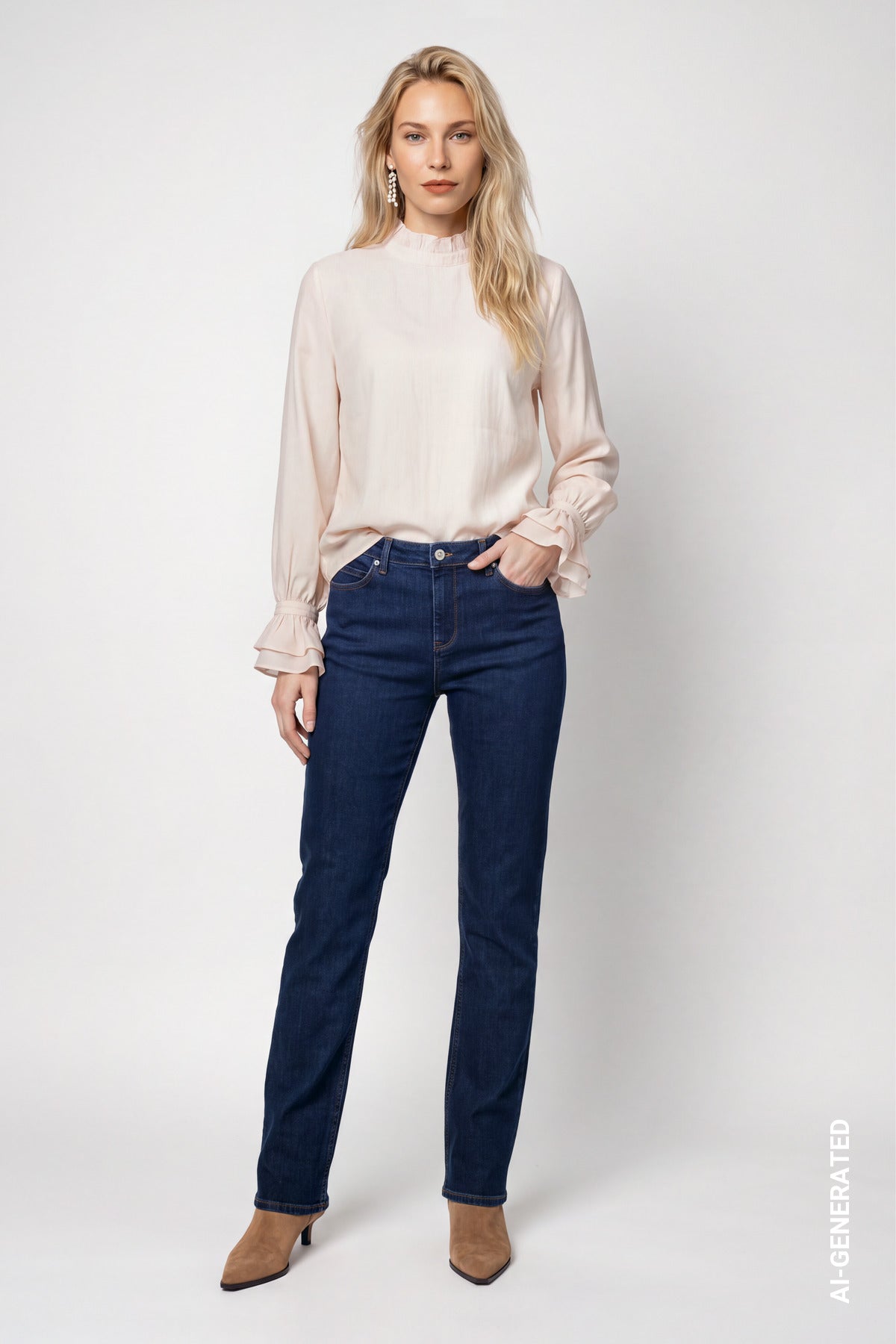 Monari Damen Hosen Blue Denim
