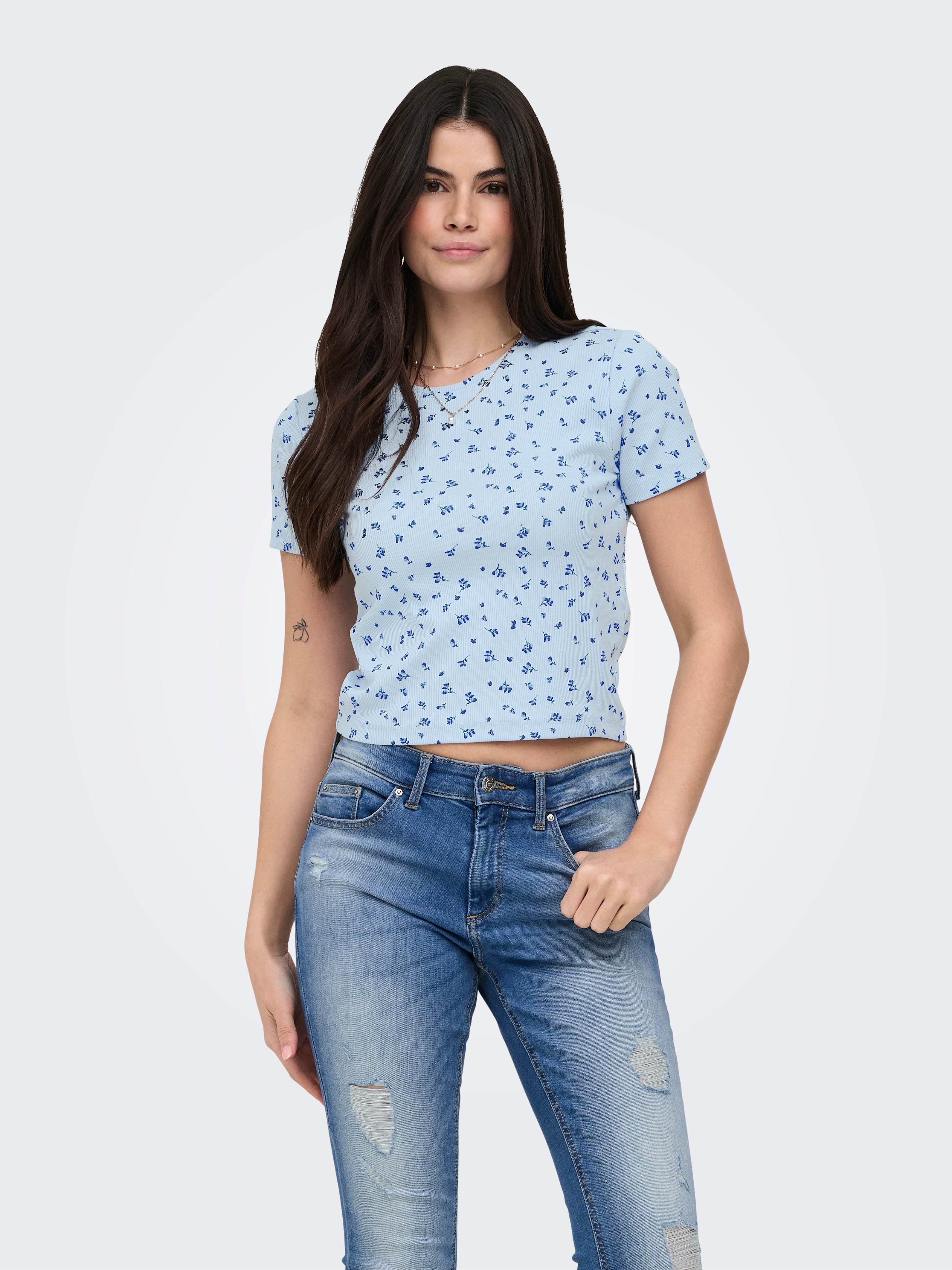 only Damen T-Shirts Cashmere Blue/B