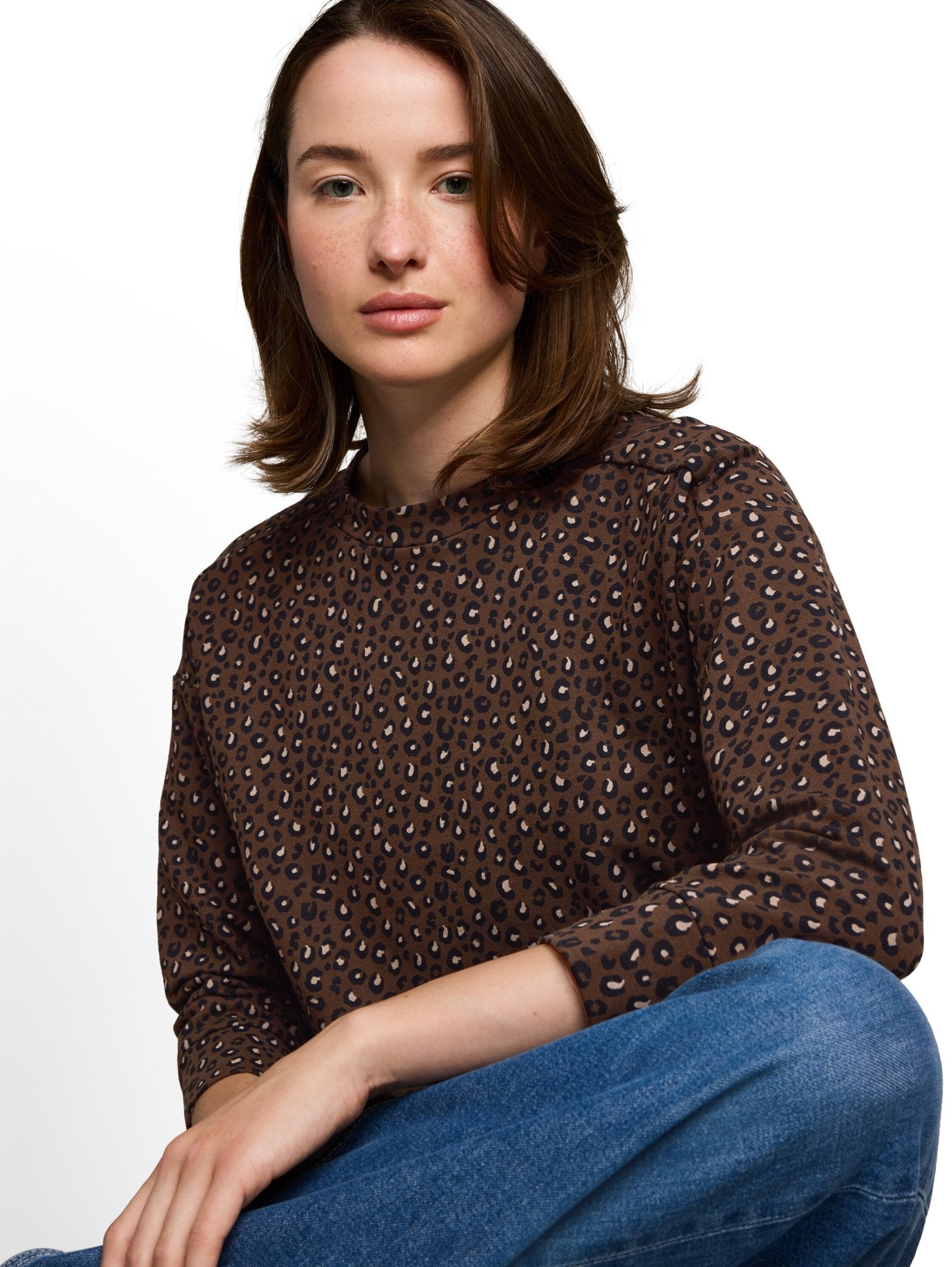 Tom Tailor denim Damen Sweatshirts Brown Black Leo