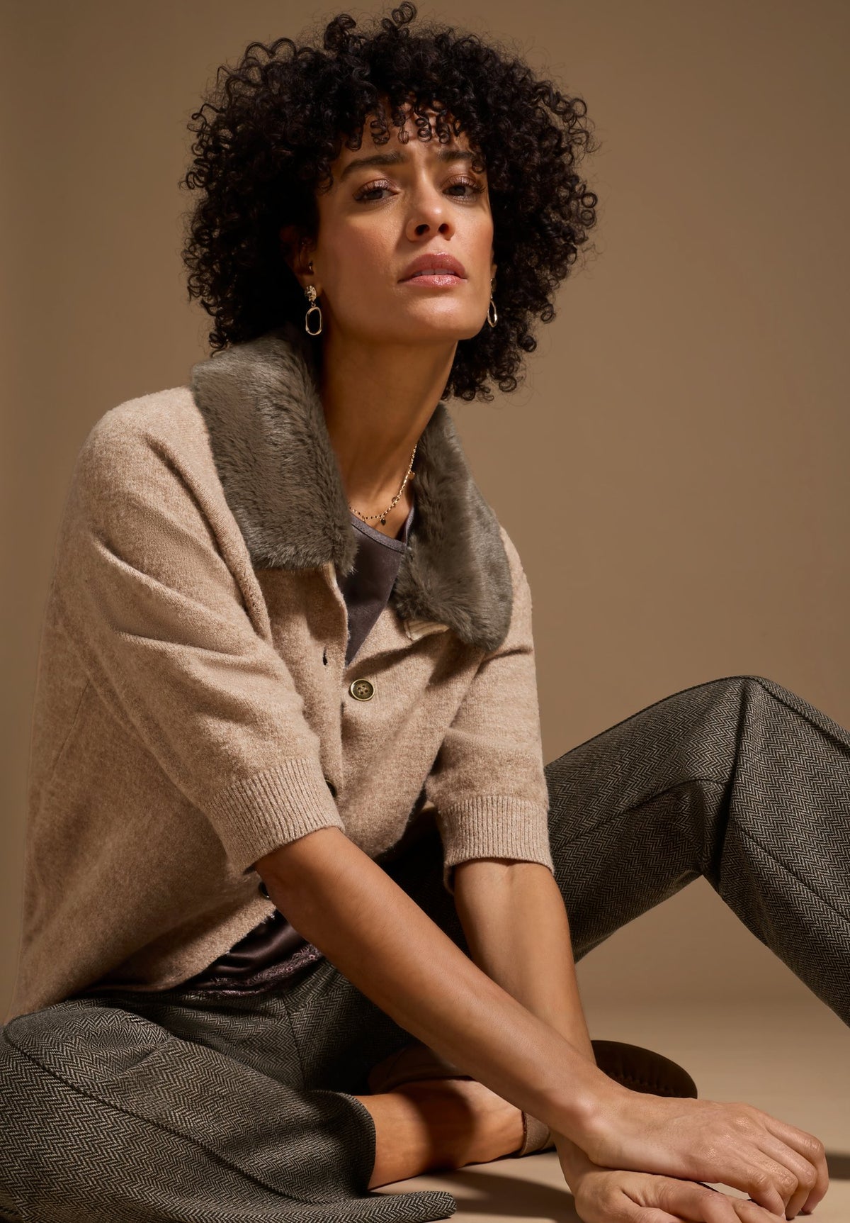 Bianca Damen Pullover Light Cognac Me