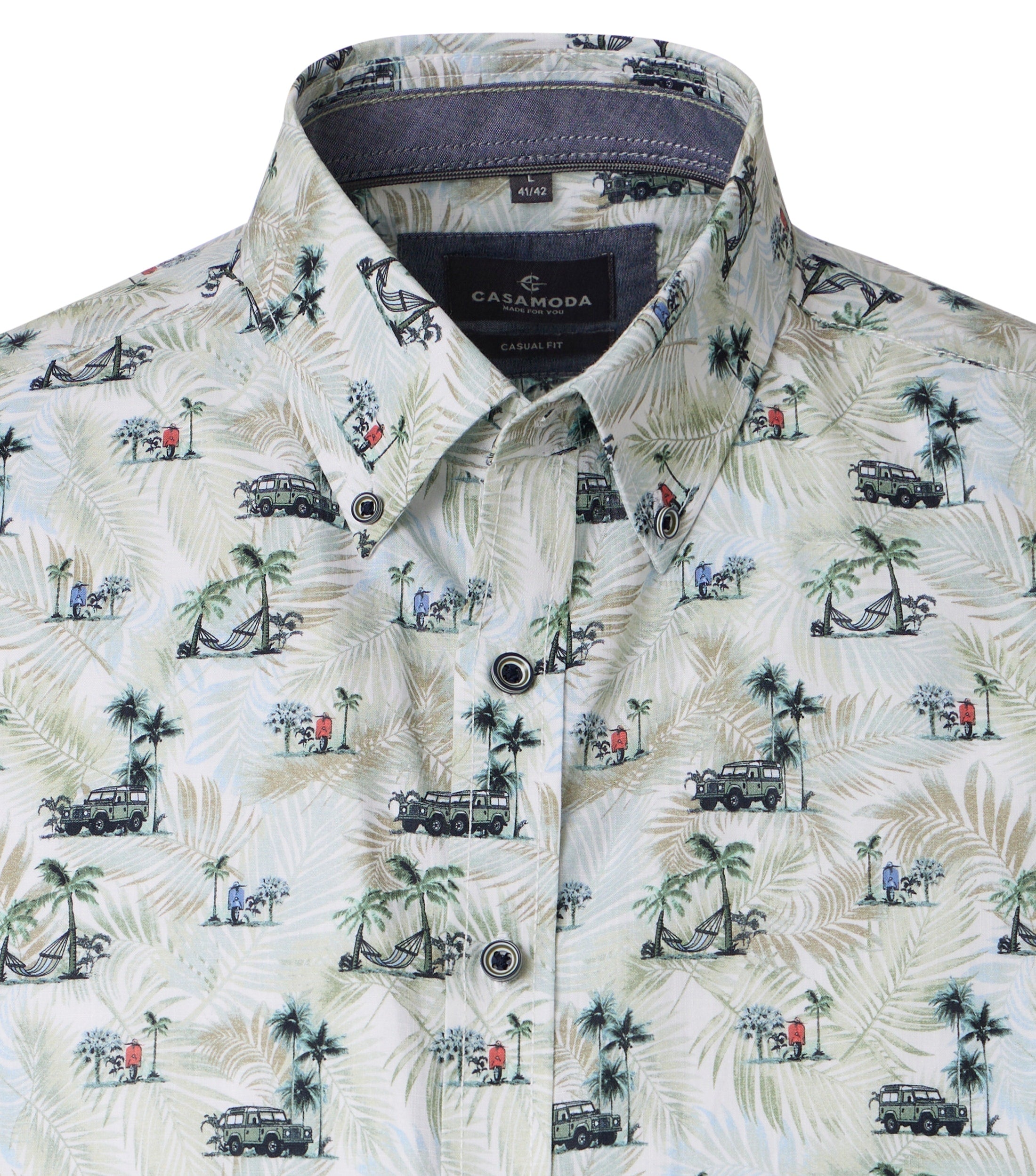 Casa Moda Herren Hemden kurz  Gruen