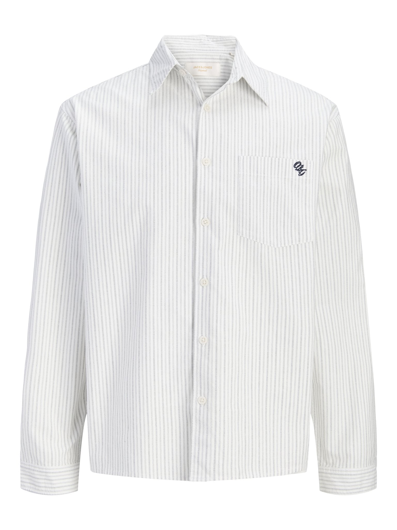 Jack & Jones Herren Hemden lang Snow White/Stri