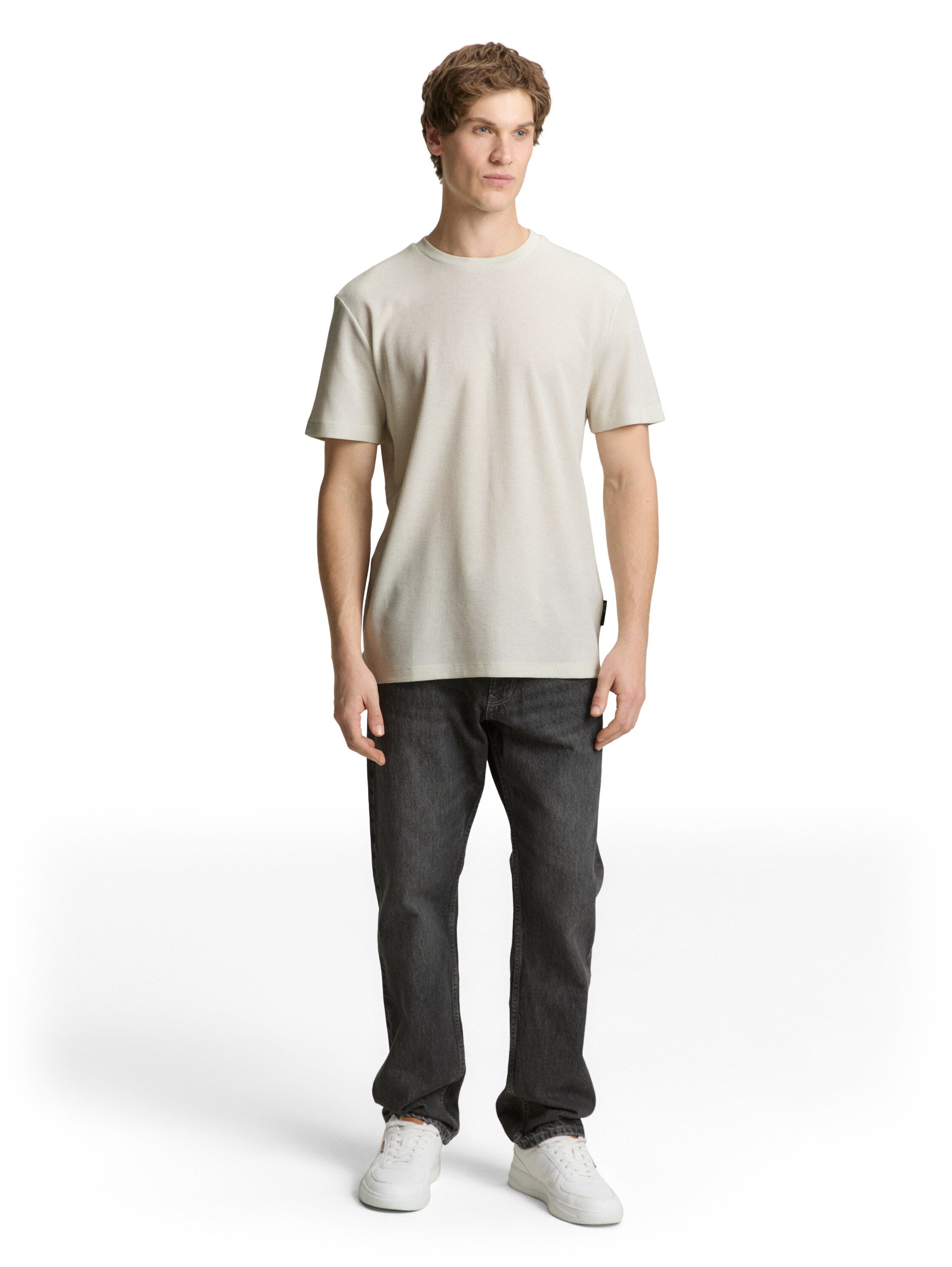 Tom Tailor denim Herren T-Shirts kurz Greyish White