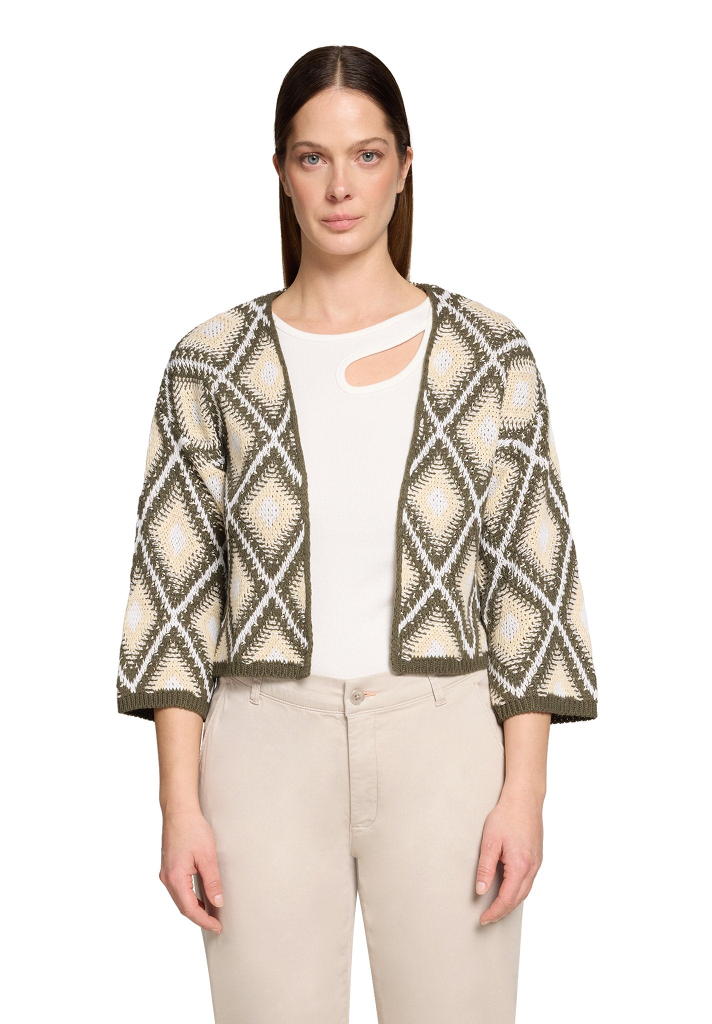 Cartoon Damen Strickjacken Khaki/Beige