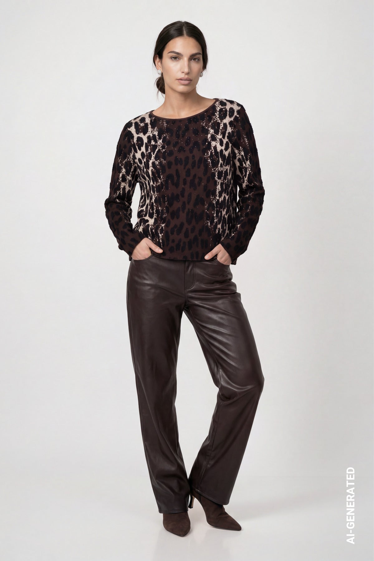 Monari Damen Pullover Black Coffe
