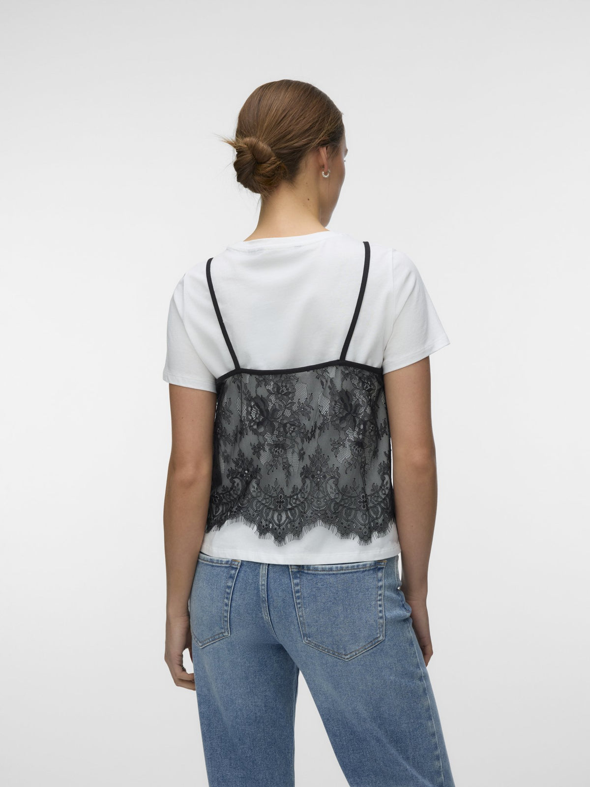 Vero Moda Damen T-Shirts Snow White/Blac