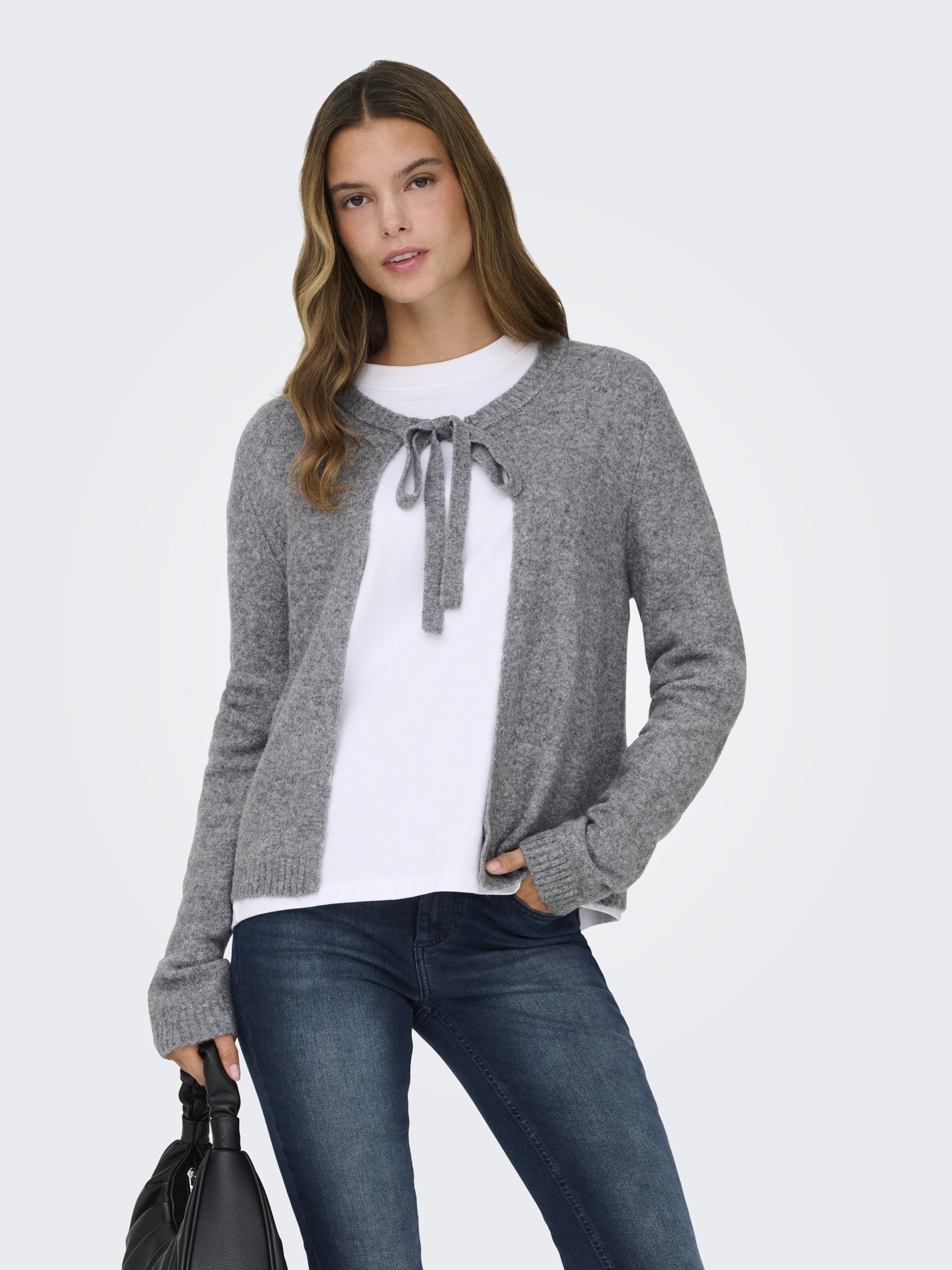 only Damen Strickjacken Medium Grey Mel