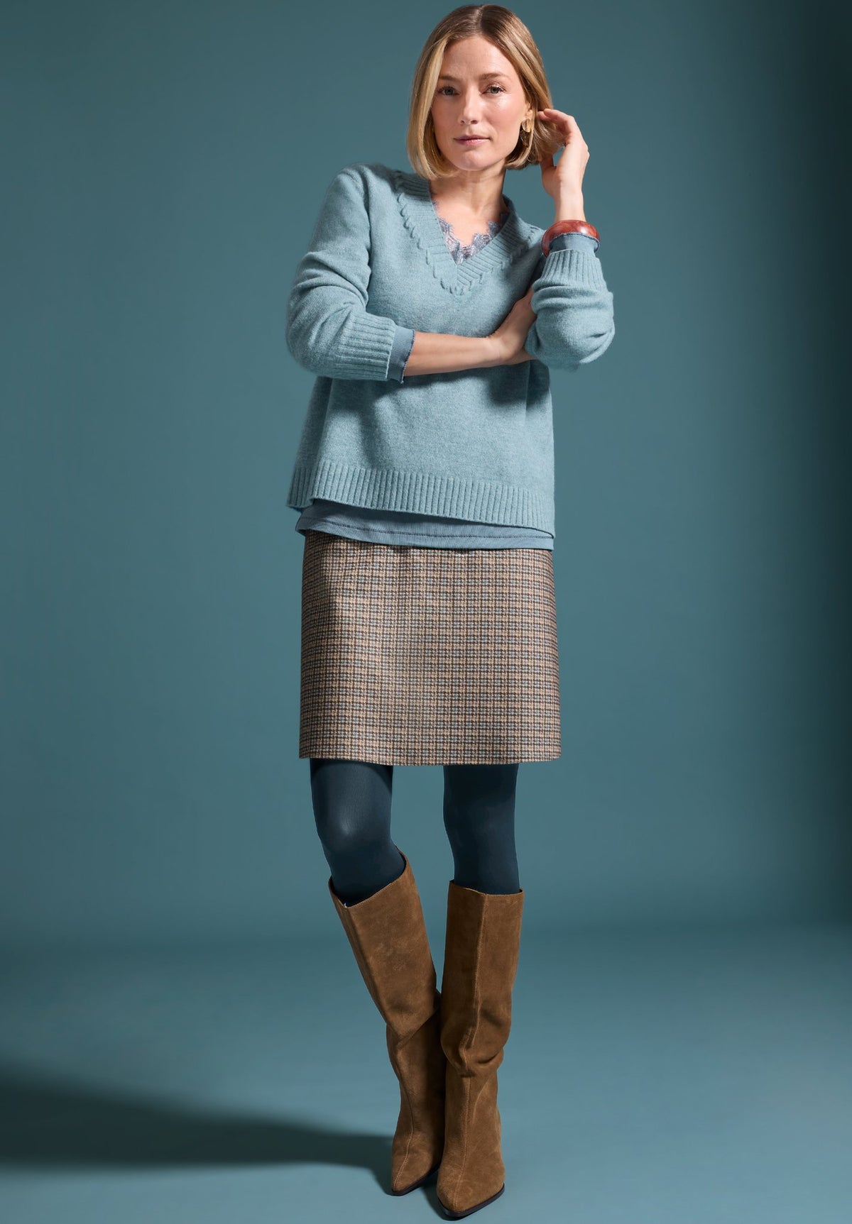 Bianca Damen Pullover Stone Blue Mela