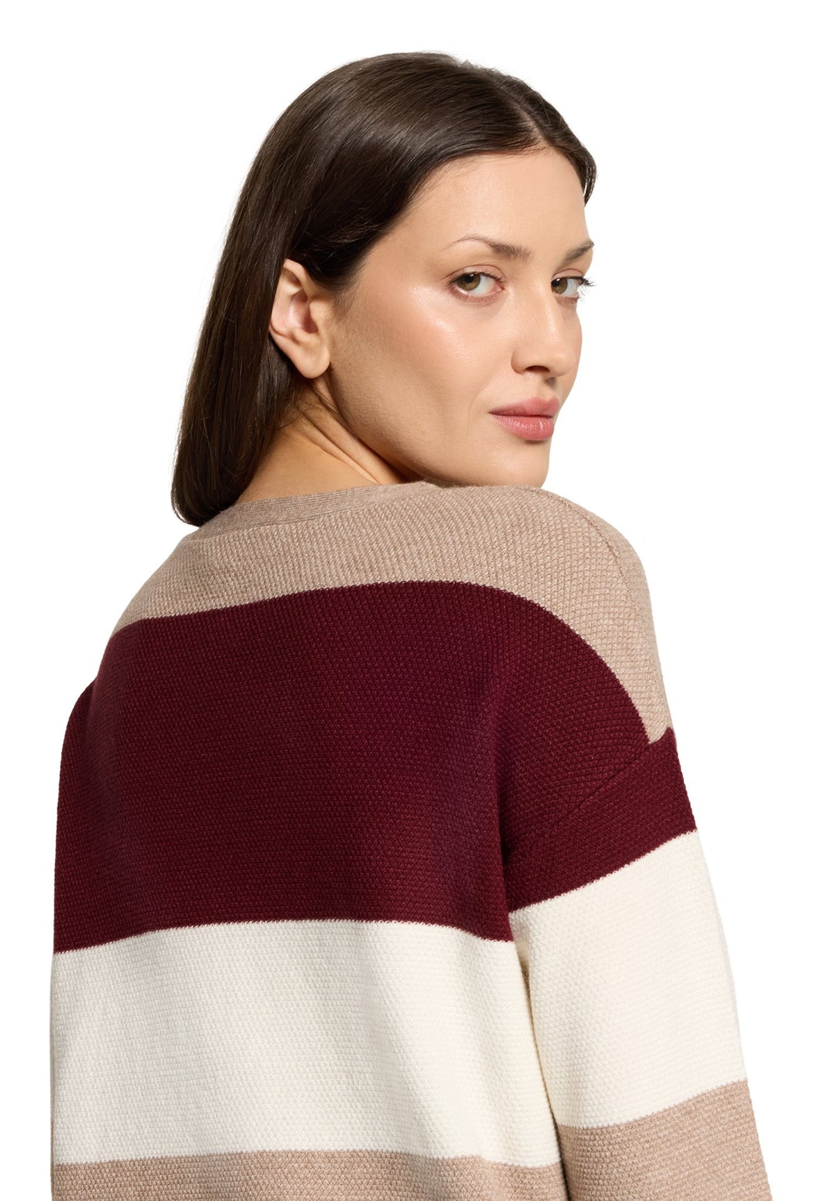 Betty & Co Damen Pullover Dark Red/Taupe