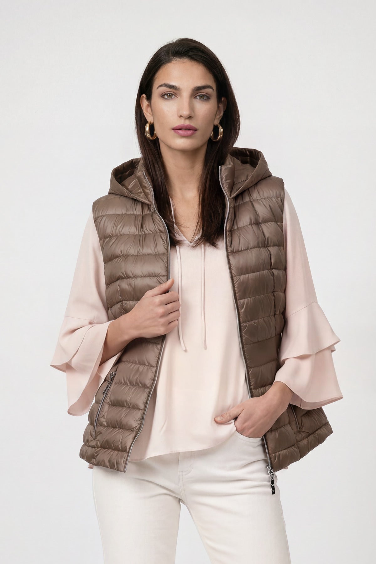 Monari Damen Outdoorwesten  Taupe
